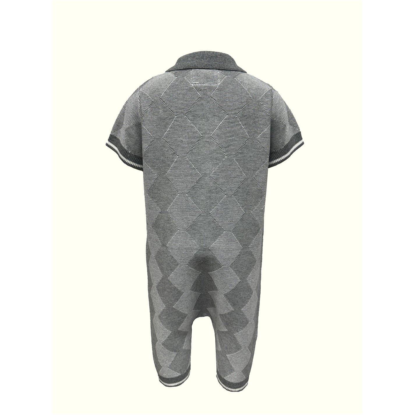 Multi - Pretty Green - Kids Checked Cotton Short Sleeve Polo Neck Onesie - 2