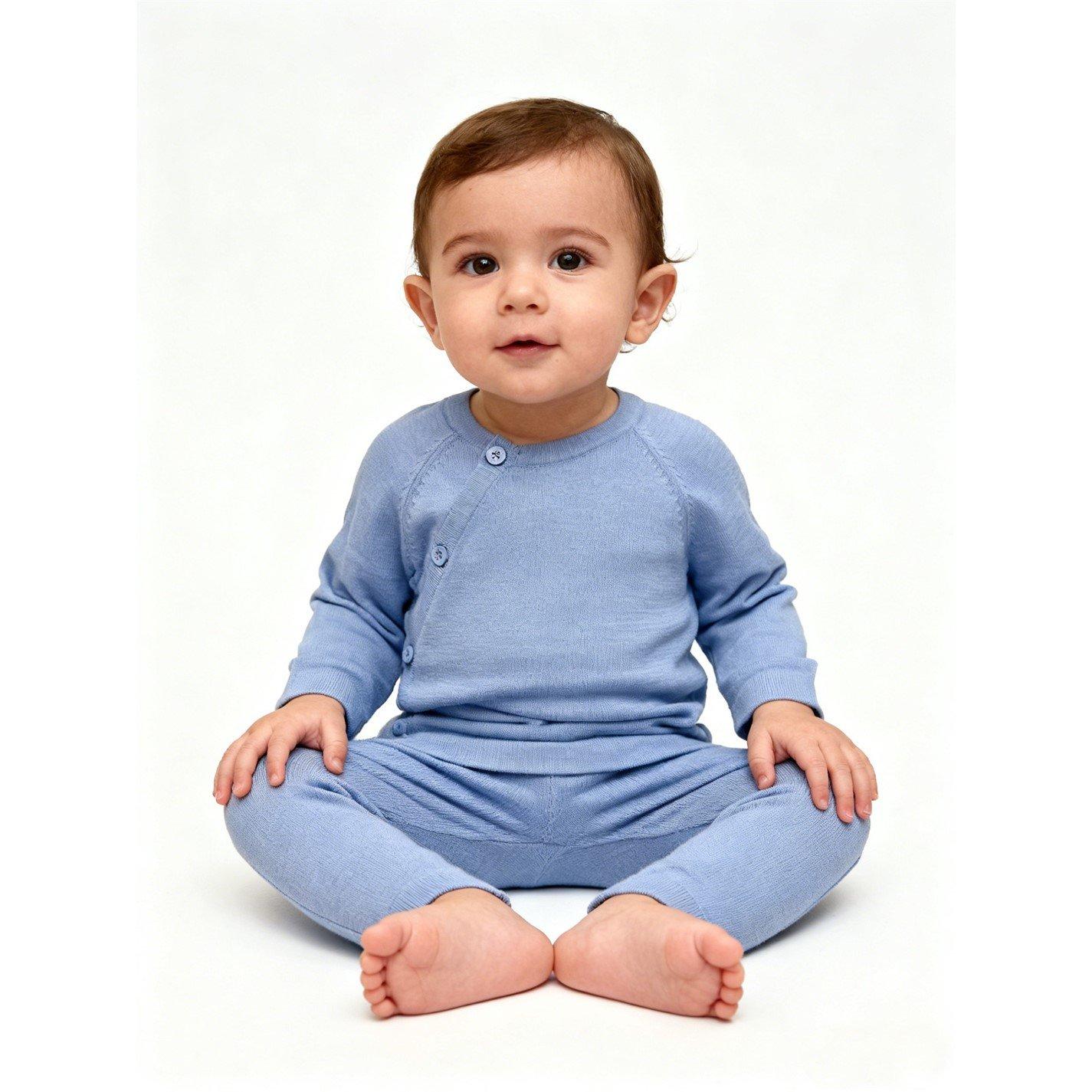 Frozen Fjord - Pretty Green - Kids Cotton Long Sleeve Crew Neck Pyjama Set - 4
