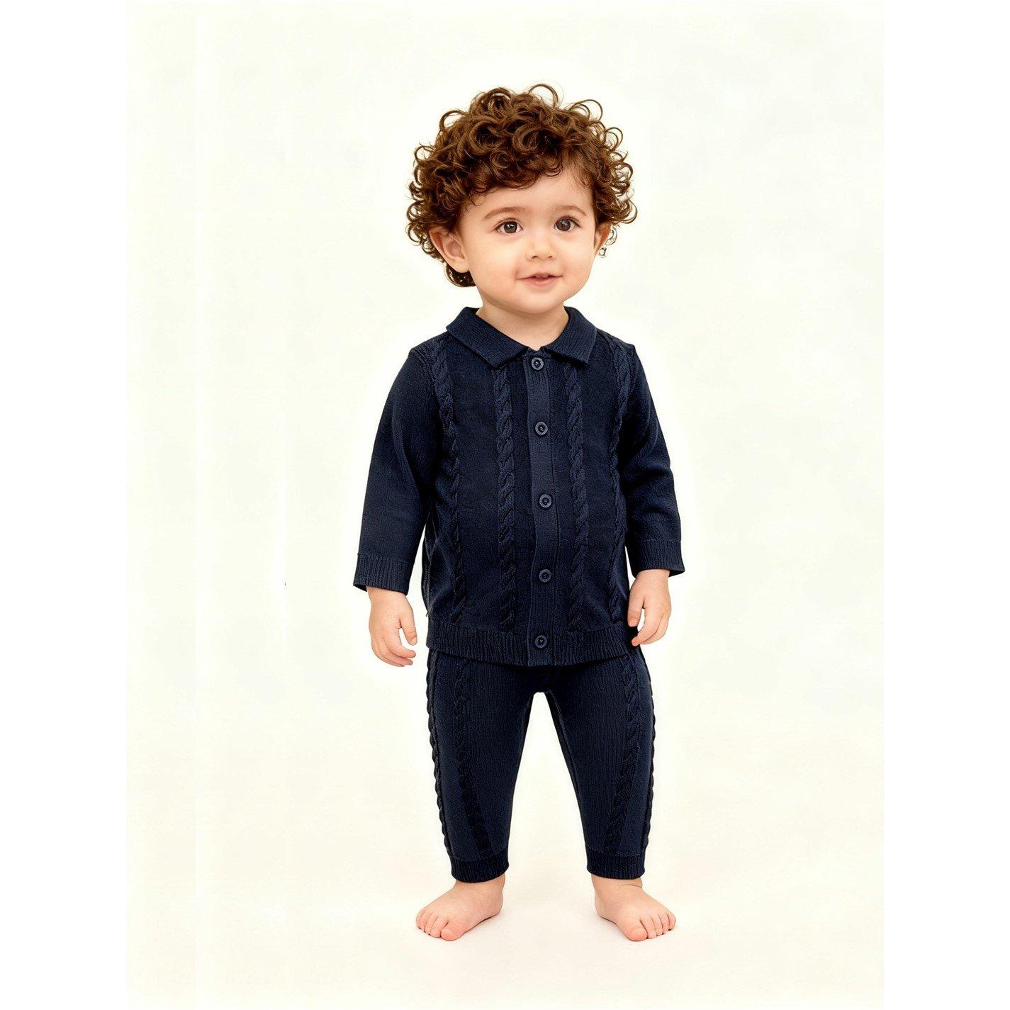 Navy Blazer - Pretty Green - Kids Top and Trouser Pyjama Set - 1