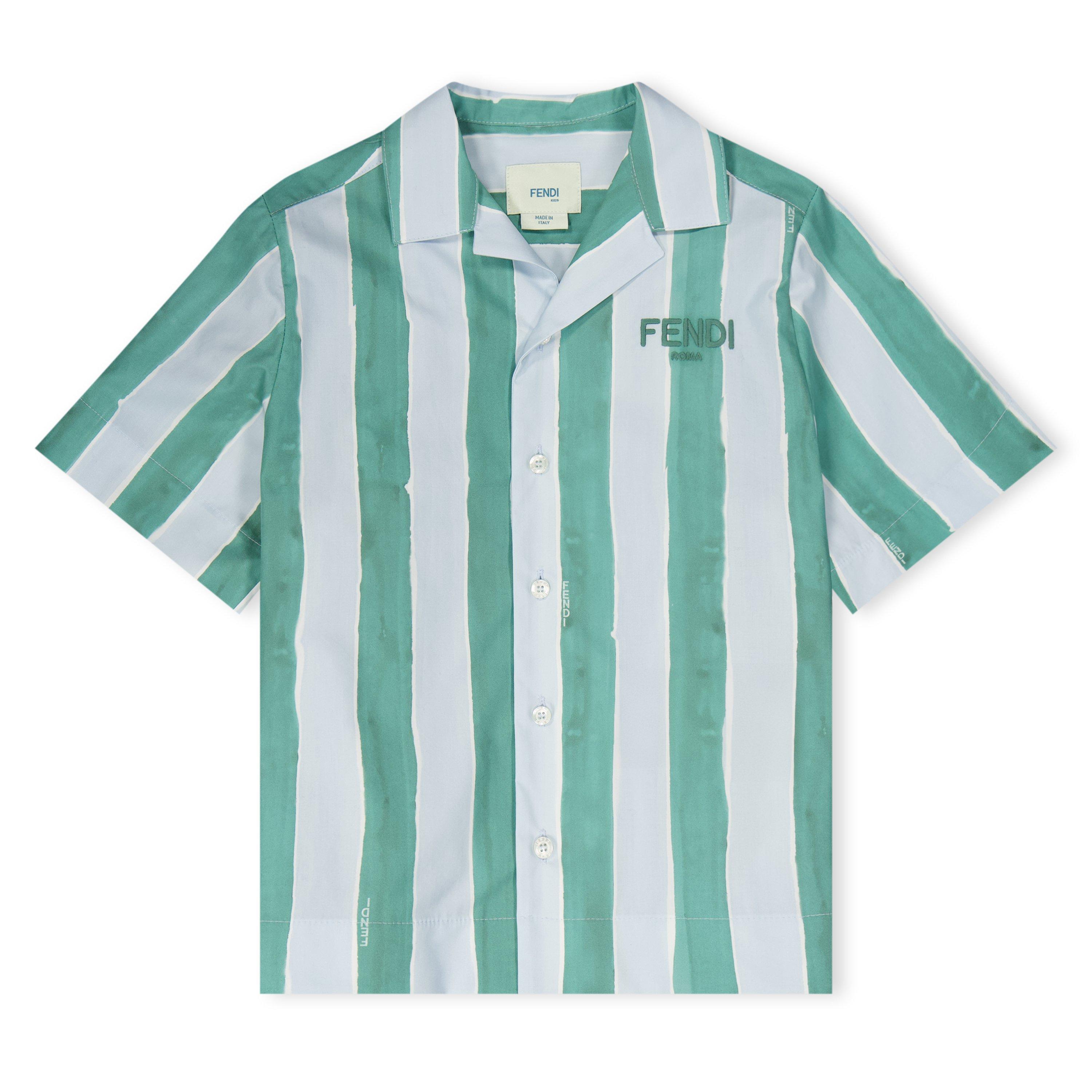 Multi F1R0V - Fendi - Stripe Cotton Shirt Juniors - 1