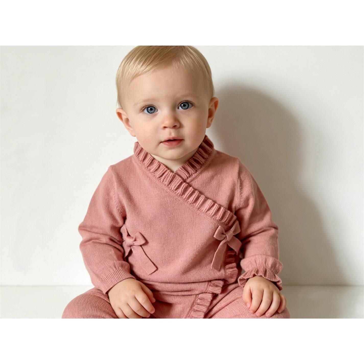 Ballet Pink - Jack Wills - Kids Ruffle Detail Viscose Long Sleeve Onesie - 1