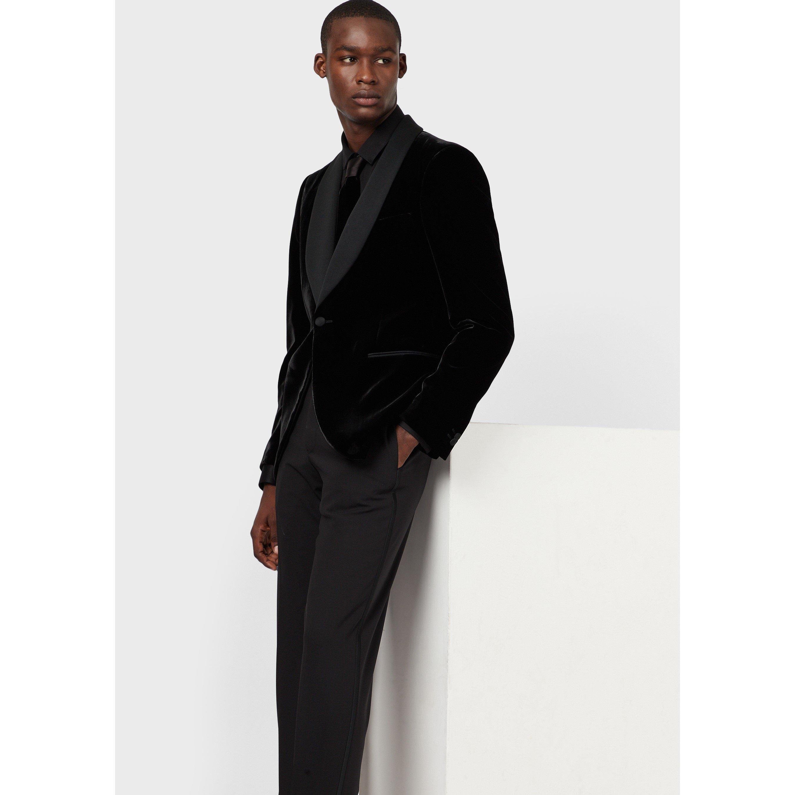 Black - Emporio Armani - Men's Classic Long-Sleeve Plain Shirt - 2