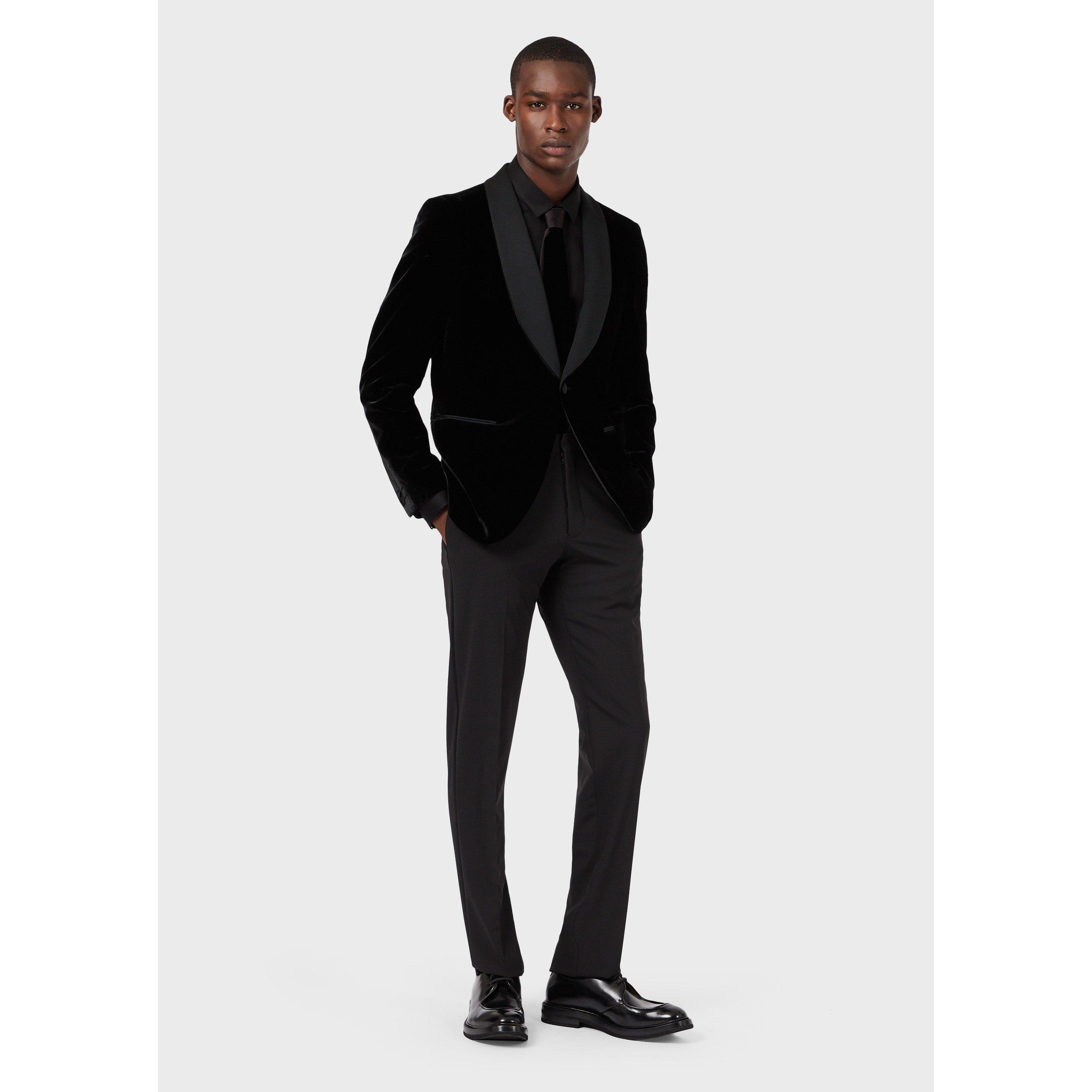 Black - Emporio Armani - Men's Classic Long-Sleeve Plain Shirt - 4