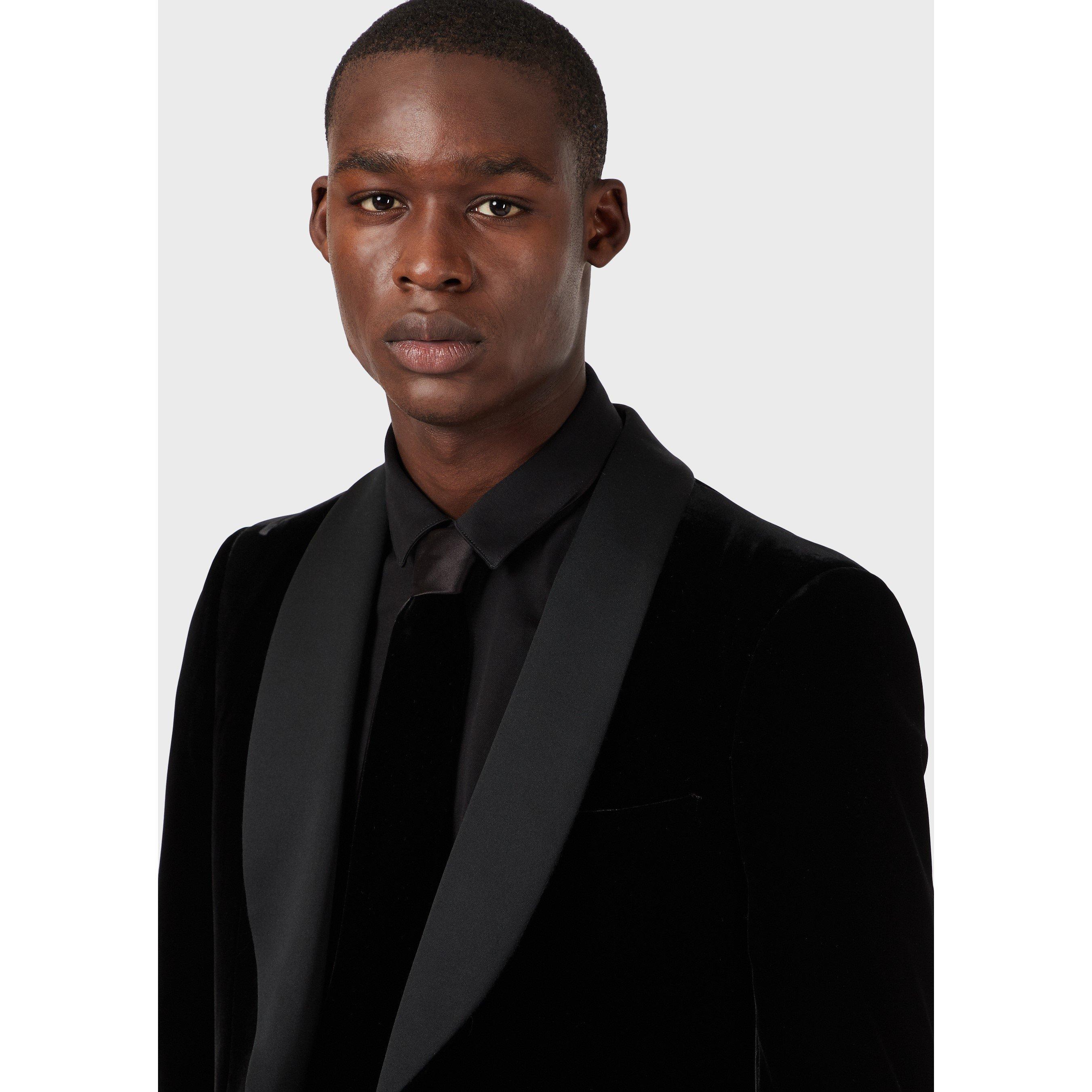 Black - Emporio Armani - Men's Classic Long-Sleeve Plain Shirt - 5