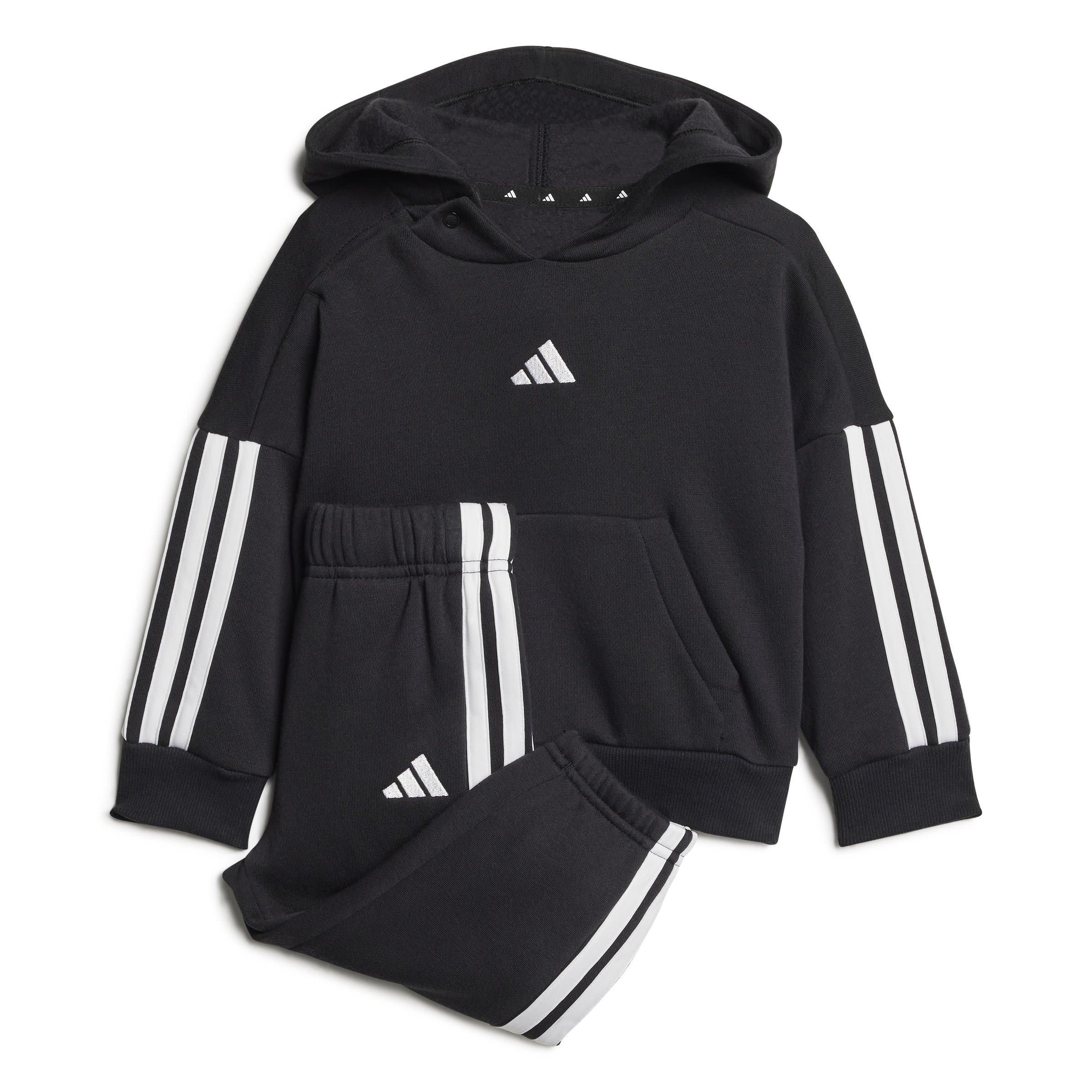 Adidas  Newborn 3-Stripe Essentials Joggers Set Infants - Black/White - 12-18 Months