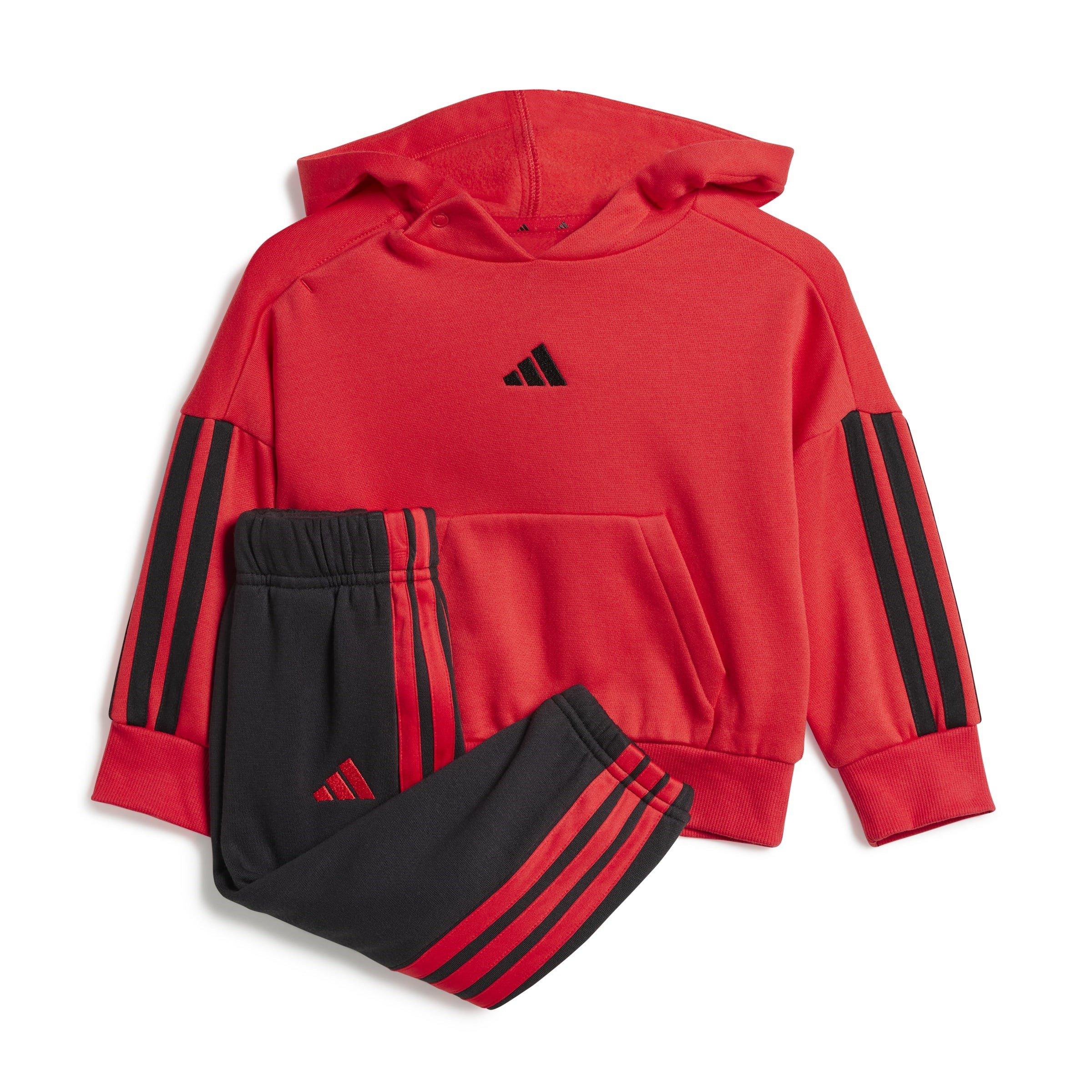 Adidas  Newborn 3-Stripe Essentials Joggers Set Infants - Red/Black - 12-18 Months