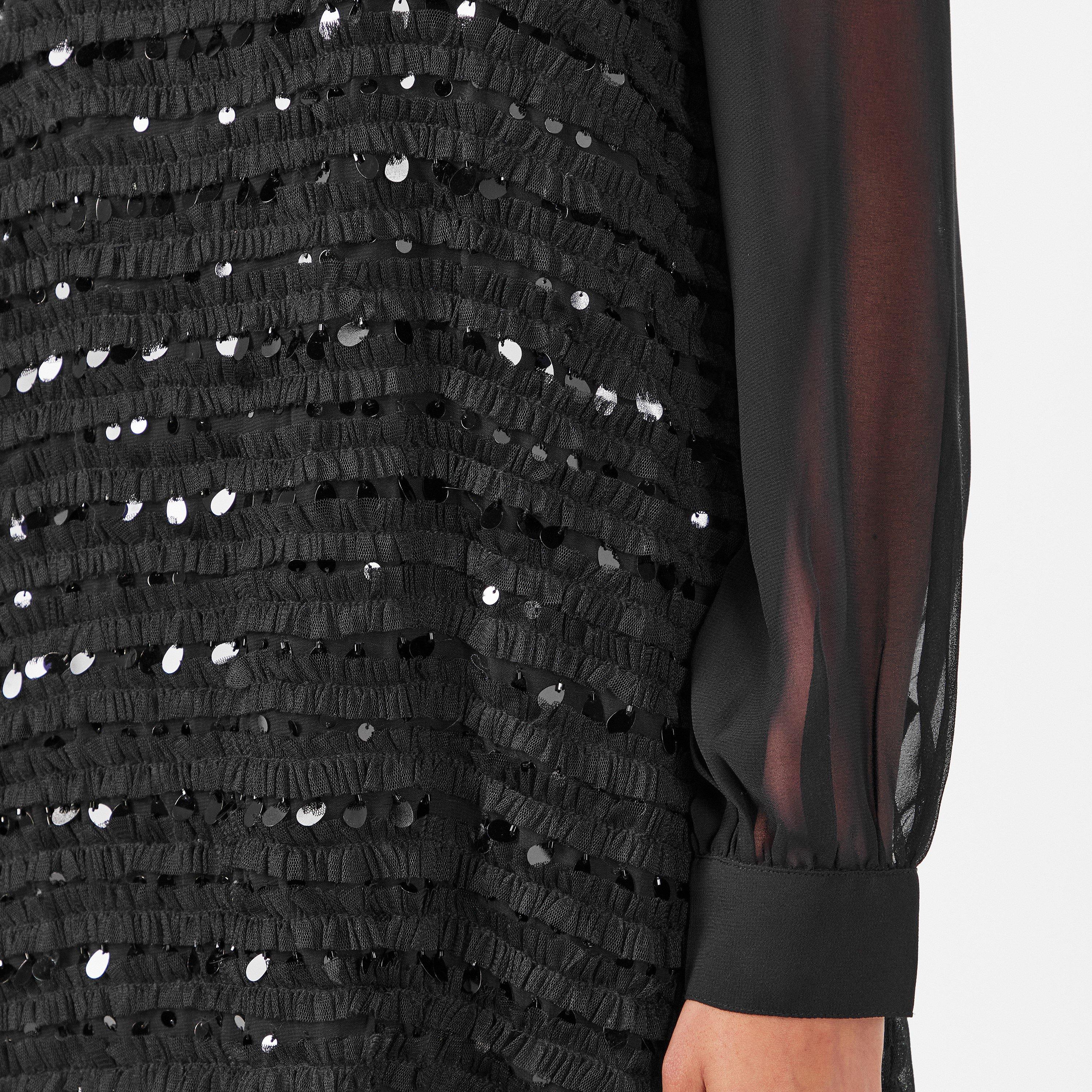 01-Blackout - French Connection - Women's Carina Embellished Shift Dress - 5