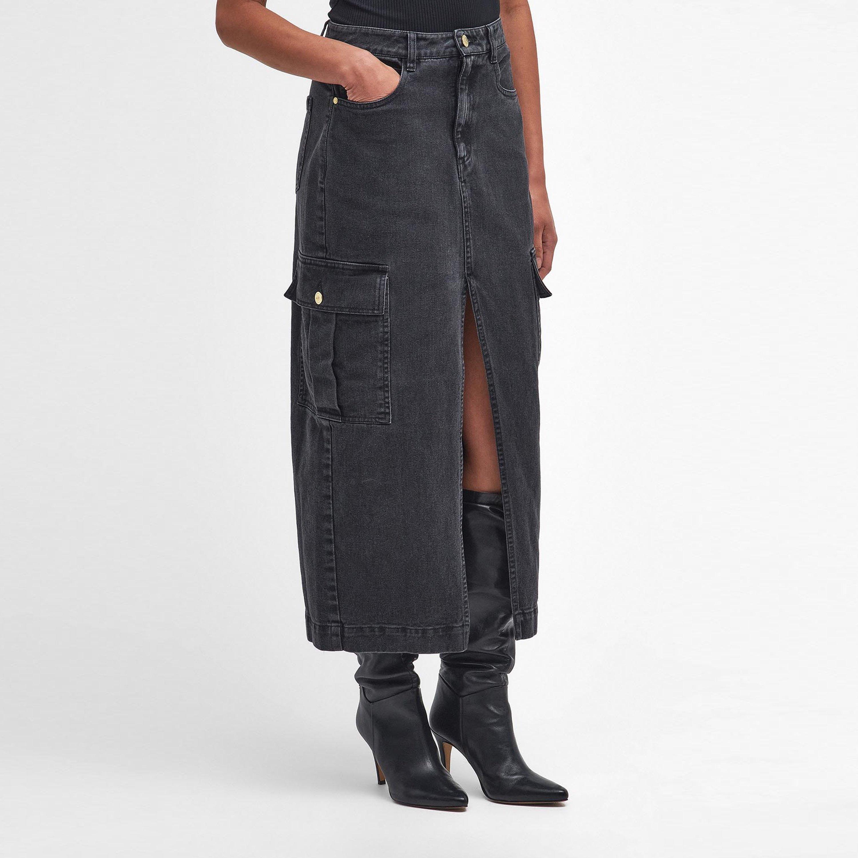 Barbour International Women's Tamsin Cargo Midi Skirt - Washed Black - 8 (XS)
