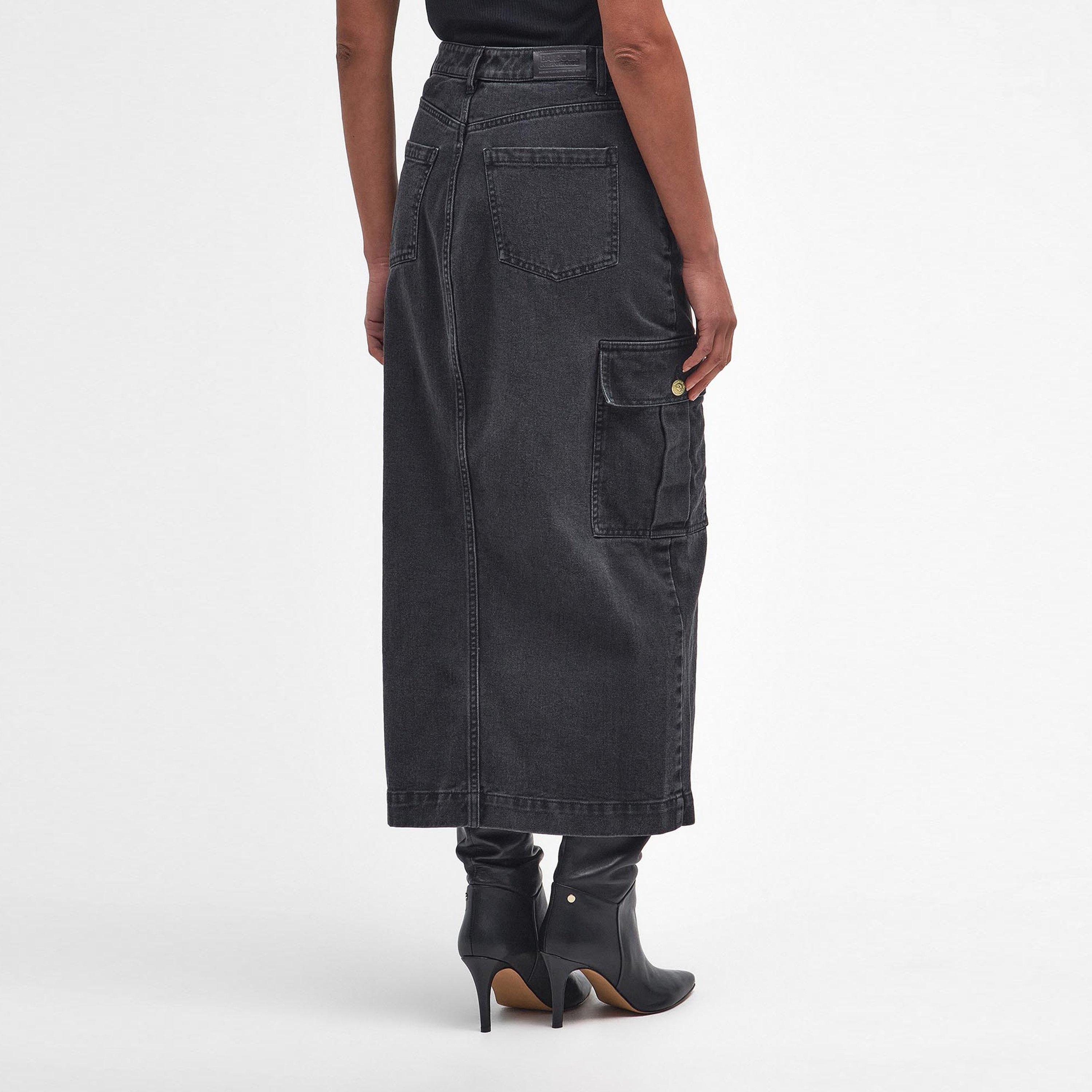 Washed Black - Barbour International - Tamsin Cargo Midi Skirt - 2