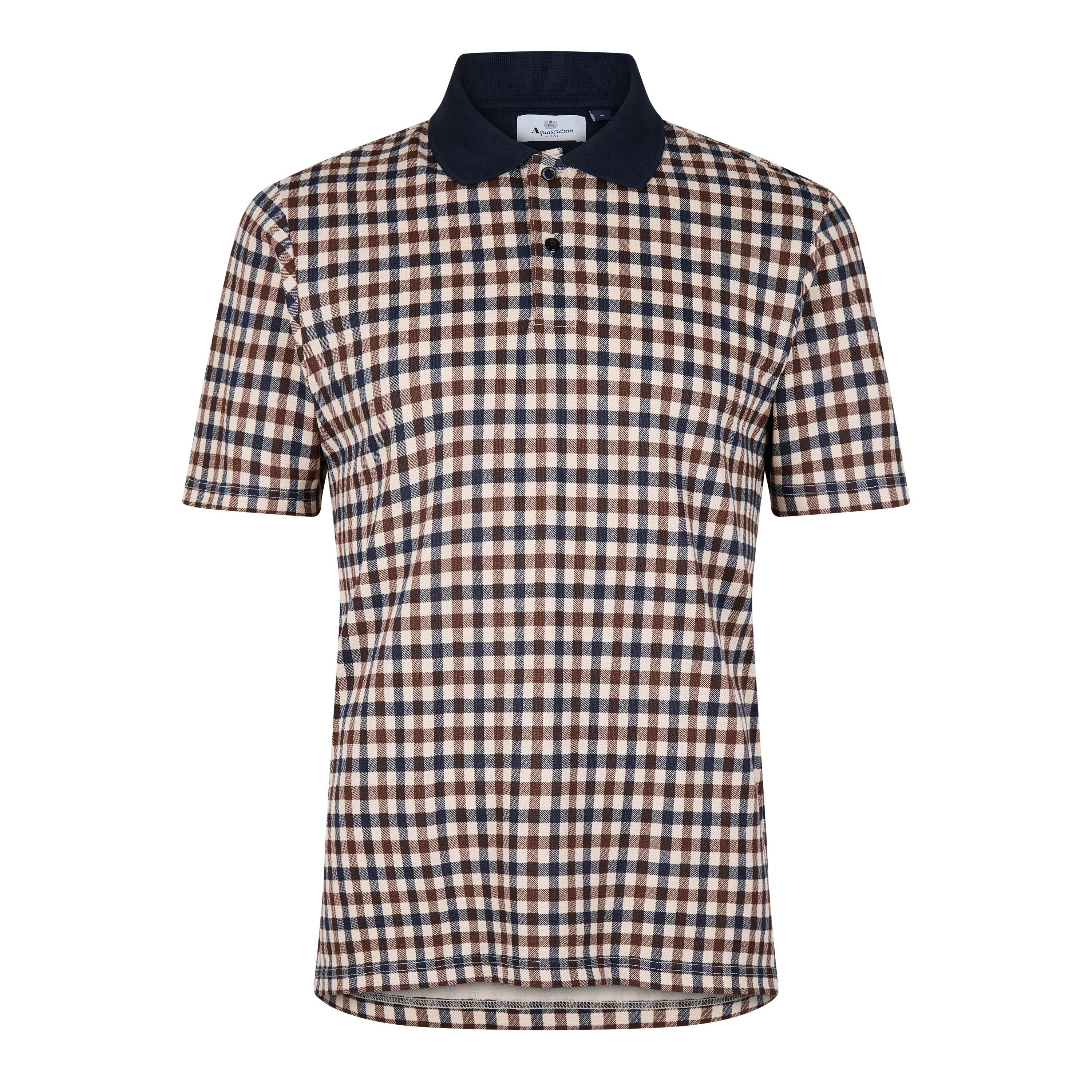 Aquascutum Men's Ed Polo Check - 2X Large