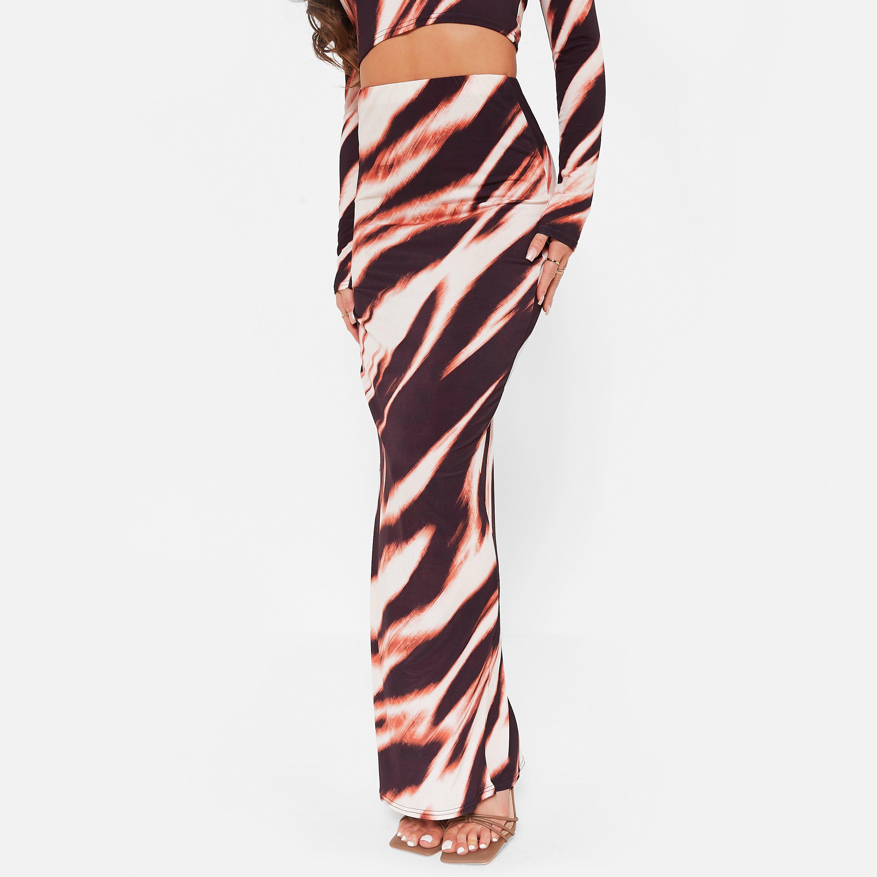 BLURRED ZEBRA - I Saw It First - Printed Slinky Maxi Skirt Co-Ord - 3