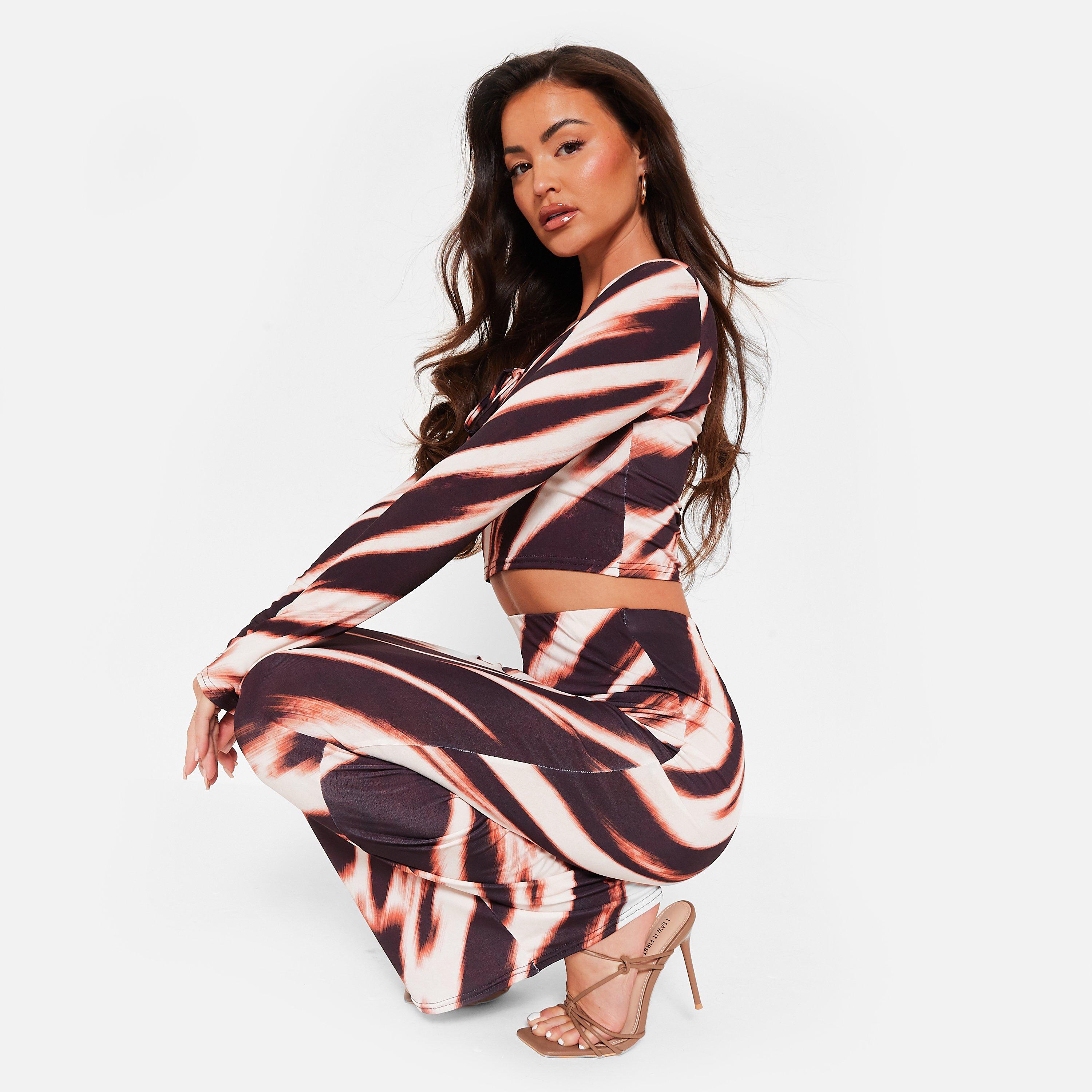 BLURRED ZEBRA - I Saw It First - Printed Slinky Maxi Skirt Co-Ord - 4