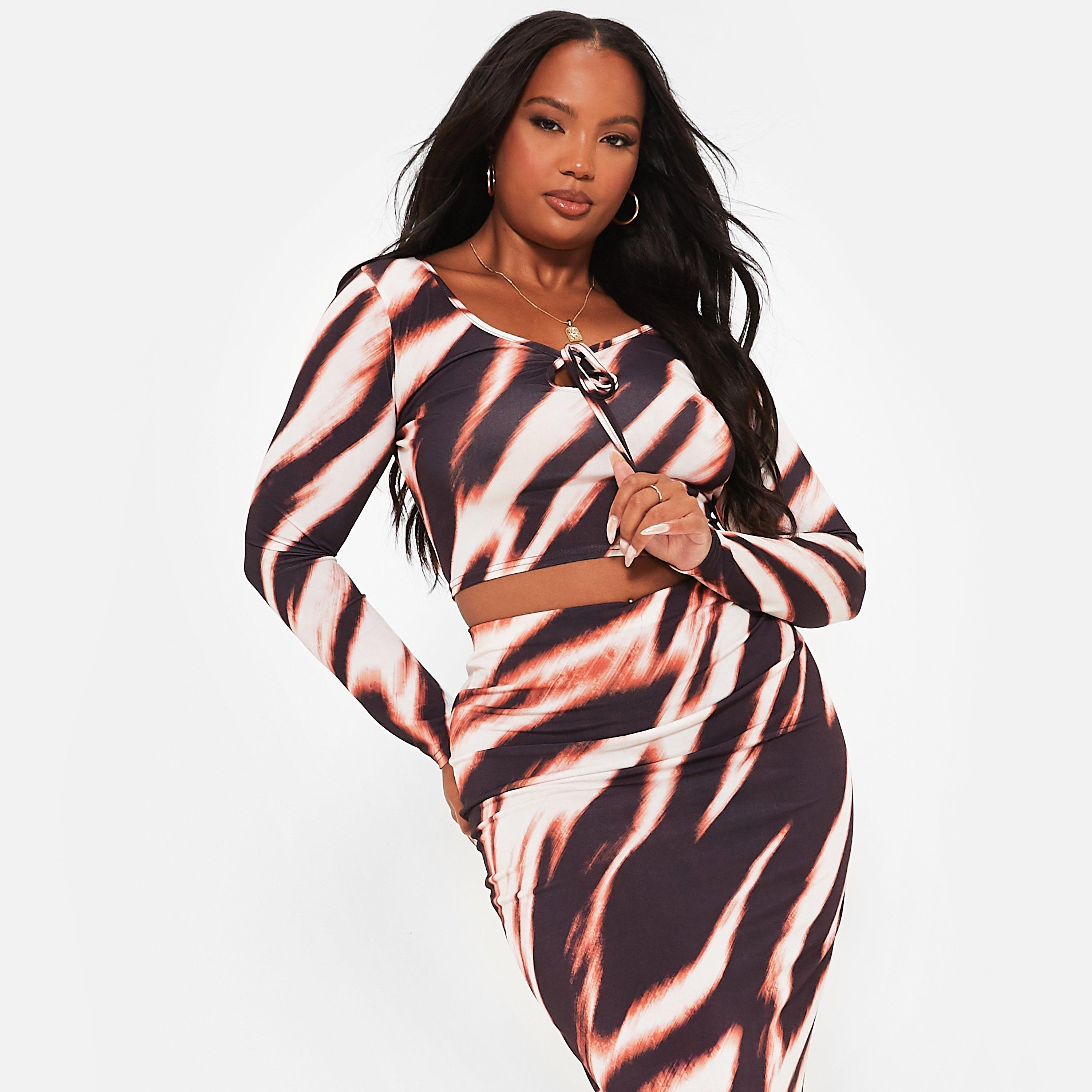 BLURRED ZEBRA - I Saw It First - Printed Slinky Maxi Skirt Co-Ord - 7