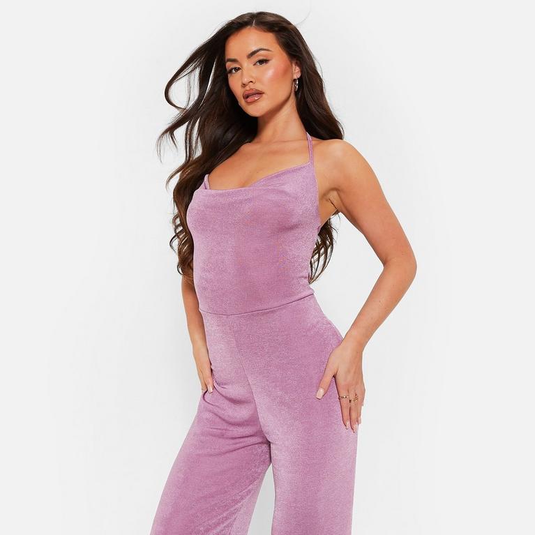 LILAC - I Saw It First - ISAWITFIRST Halter Cowl Neck Wide Leg Jumpsuit - 4