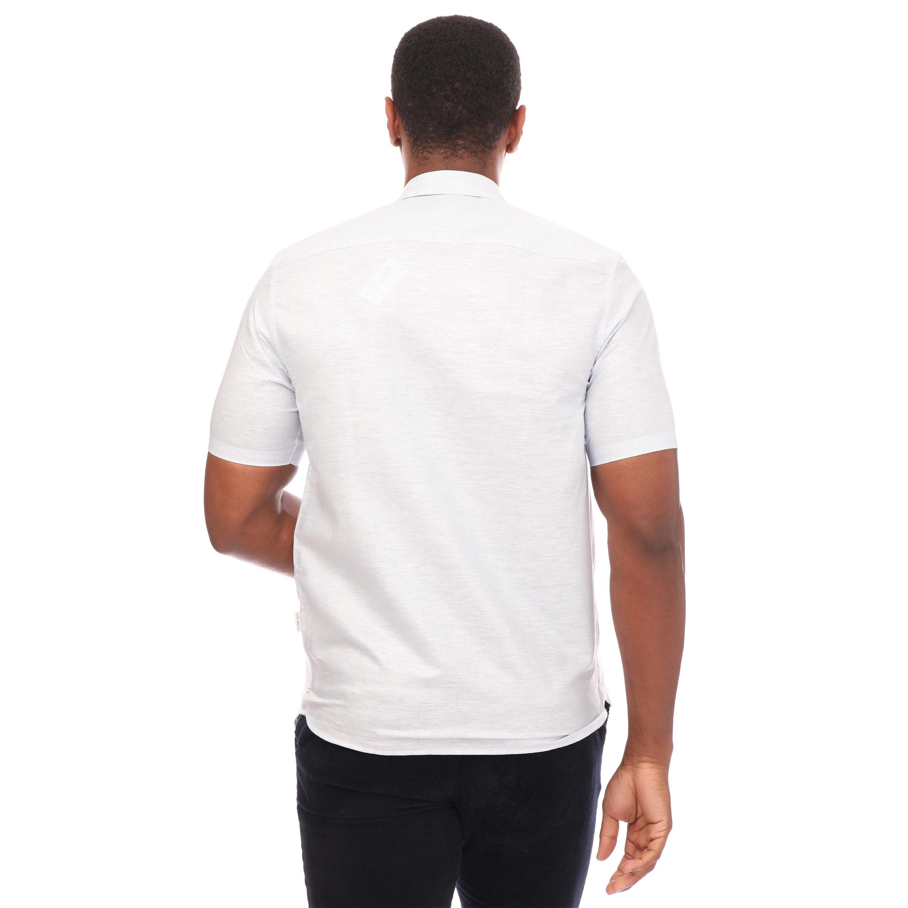 Blau - Ted Baker - Men's Palomas Short-Sleeve Plain Shirt - 2