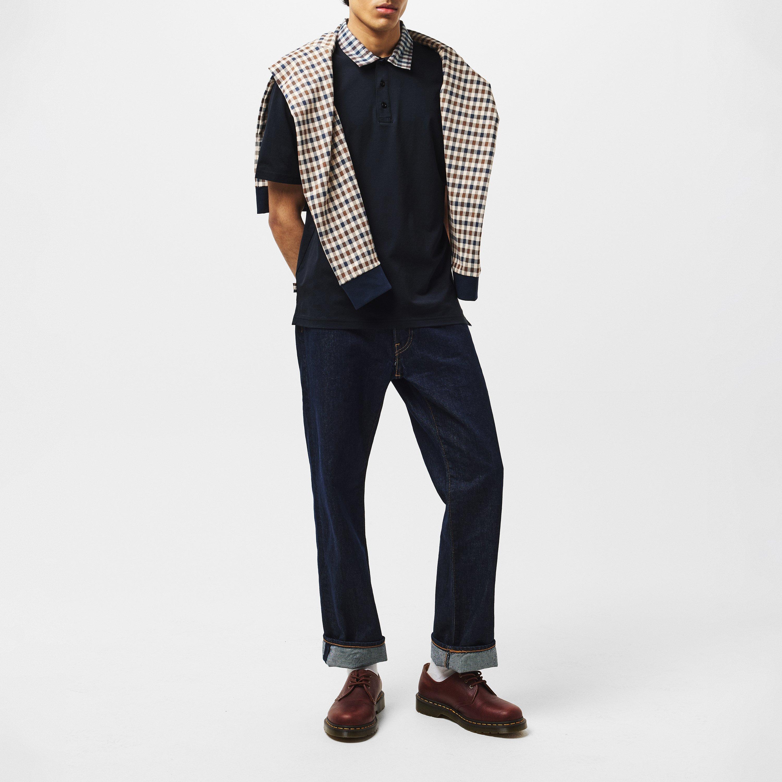 Black - Aquascutum - Check Collar Shirt - 6