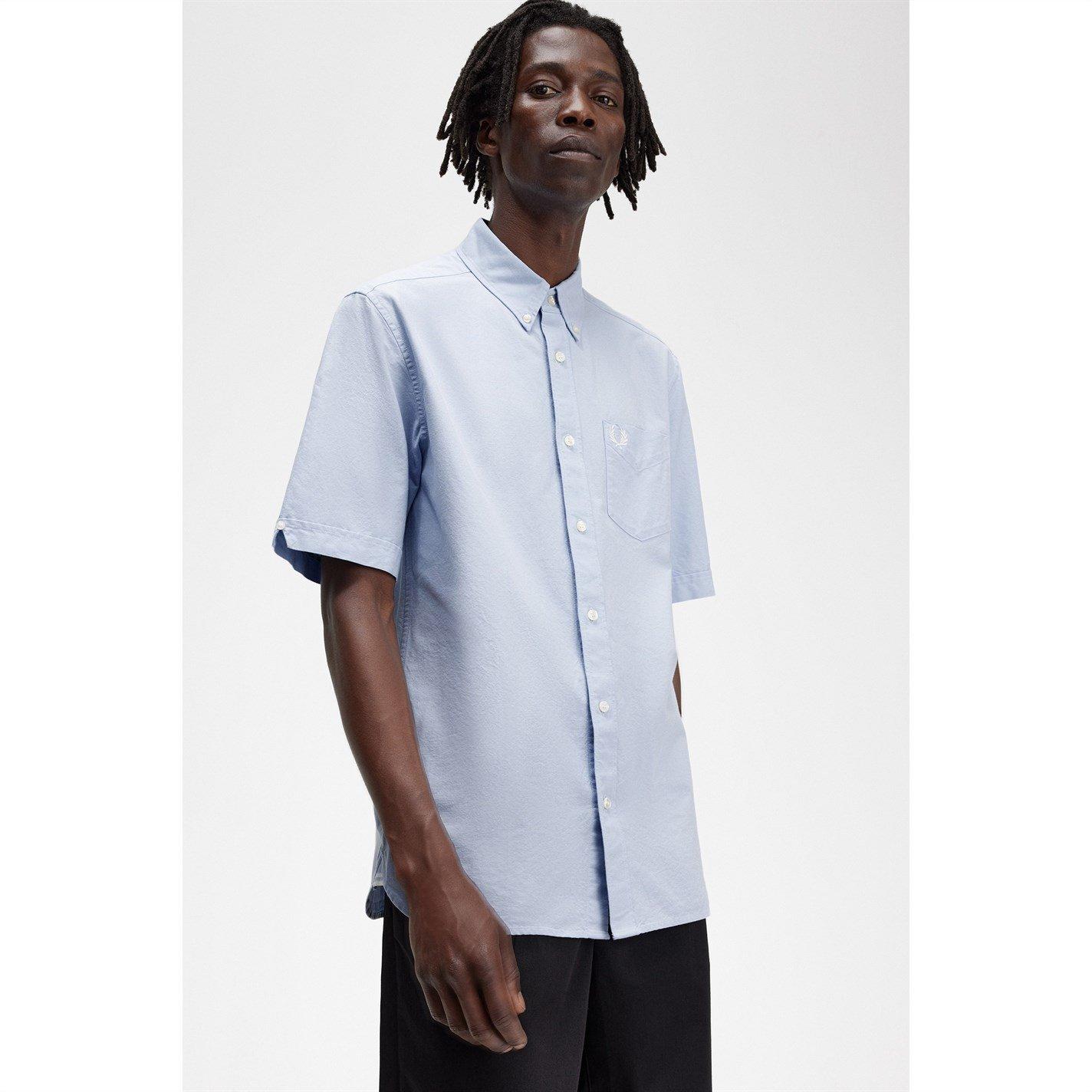 Light Smoke 146 - Fred Perry - Short Sleeve Oxford Shirt - 4