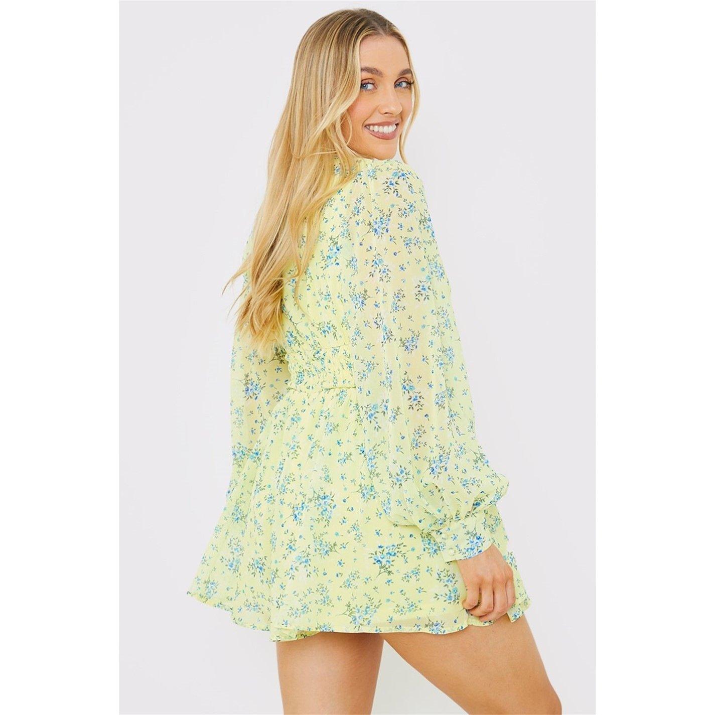 Yellow - In The Style - In The Style Wrap Playsuit - 6