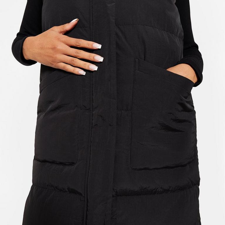 NEGRO - I Saw It First - ISAWITFIRST Longline Padded Gilet - 4
