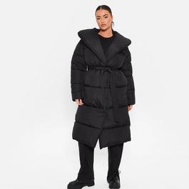 I Saw It First ISAWITFIRST Padded Belted Puffer Coat