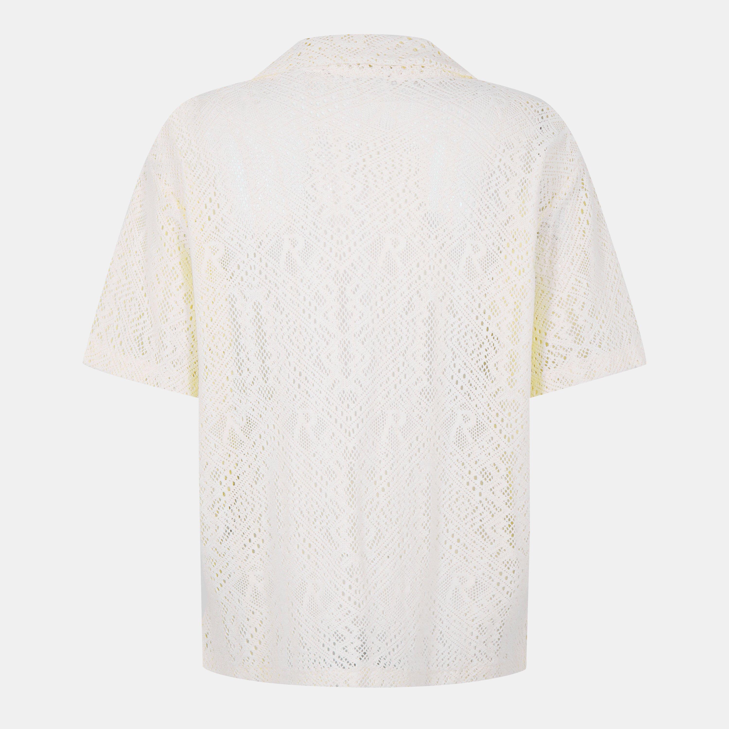 Off White - Represent - Men's Rep All Over Crochet Cotton Short Sleeve Shirt - 2