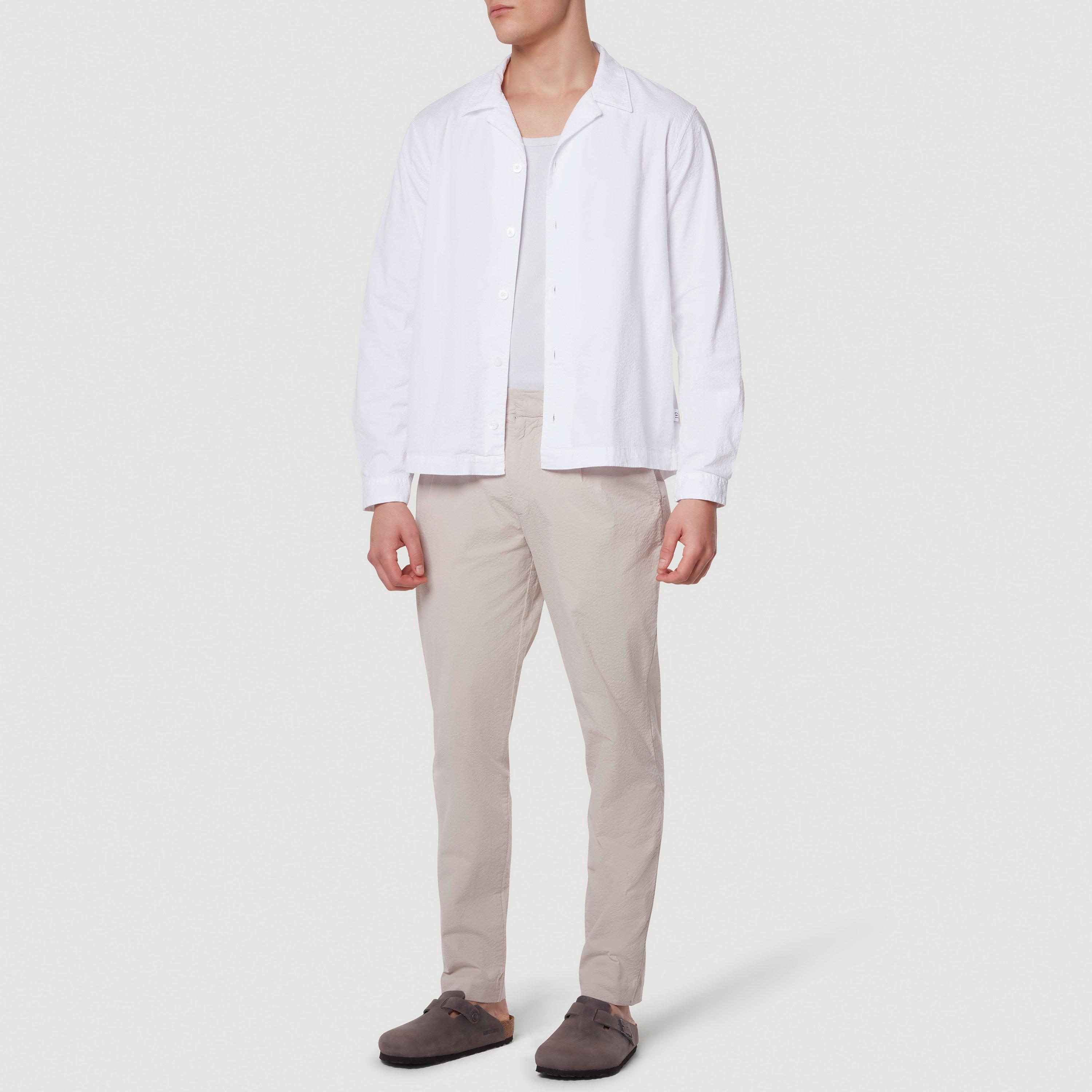 Ivory - Che - Men's Chv© Cotton Mix Long Sleeve Overshirt - 2