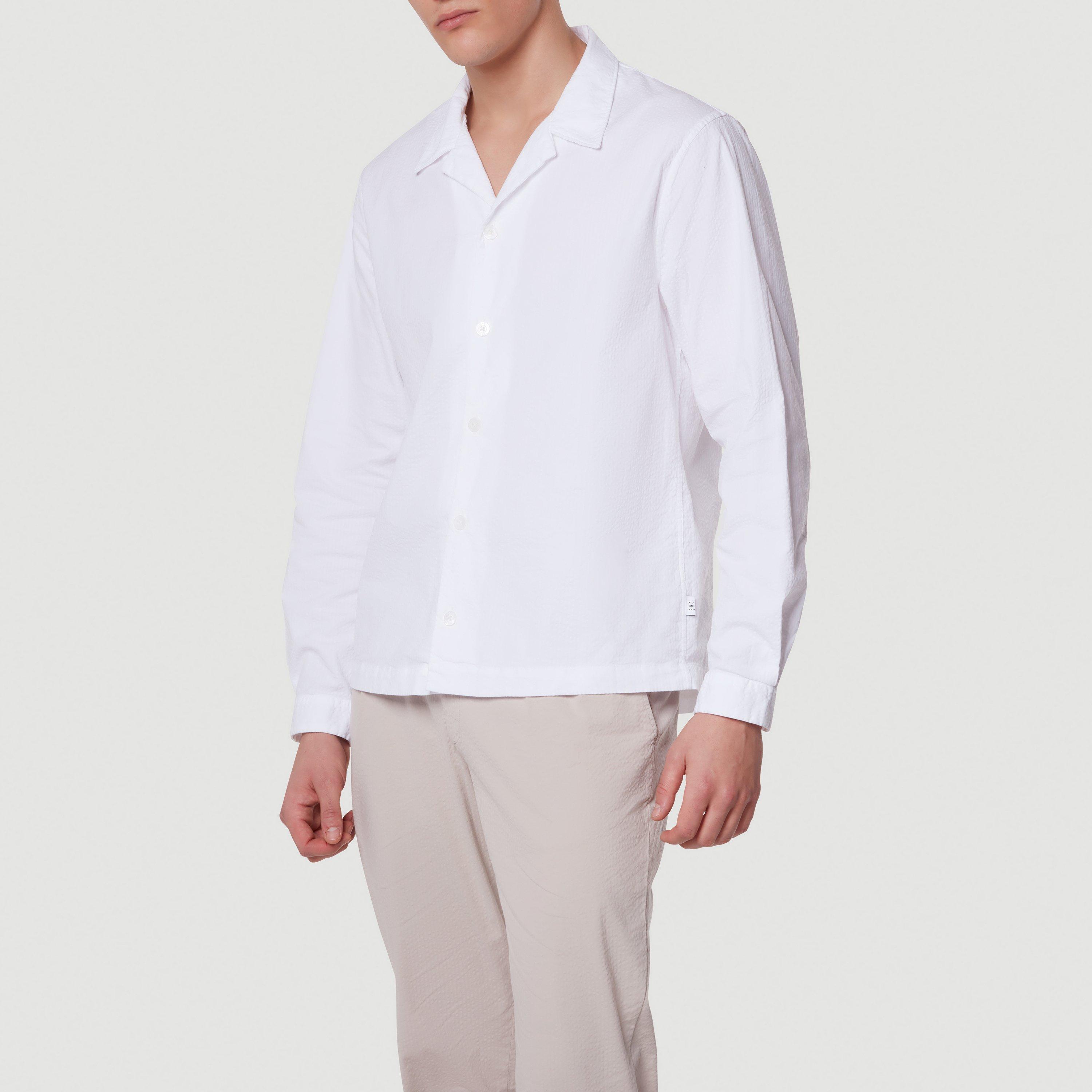 Ivory - Che - Men's Chv© Cotton Mix Long Sleeve Overshirt - 3