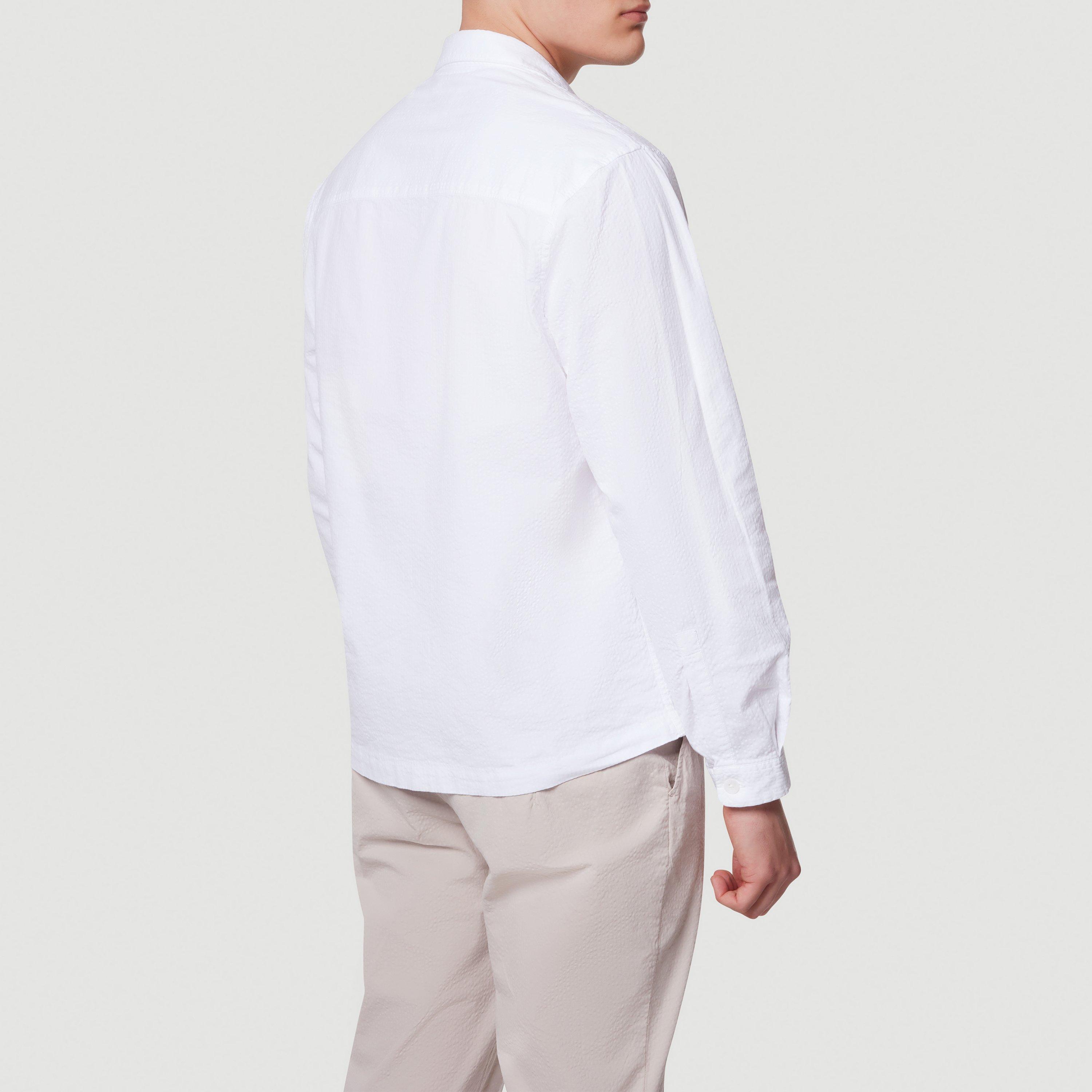 Ivory - Che - Men's Chv© Cotton Mix Long Sleeve Overshirt - 4