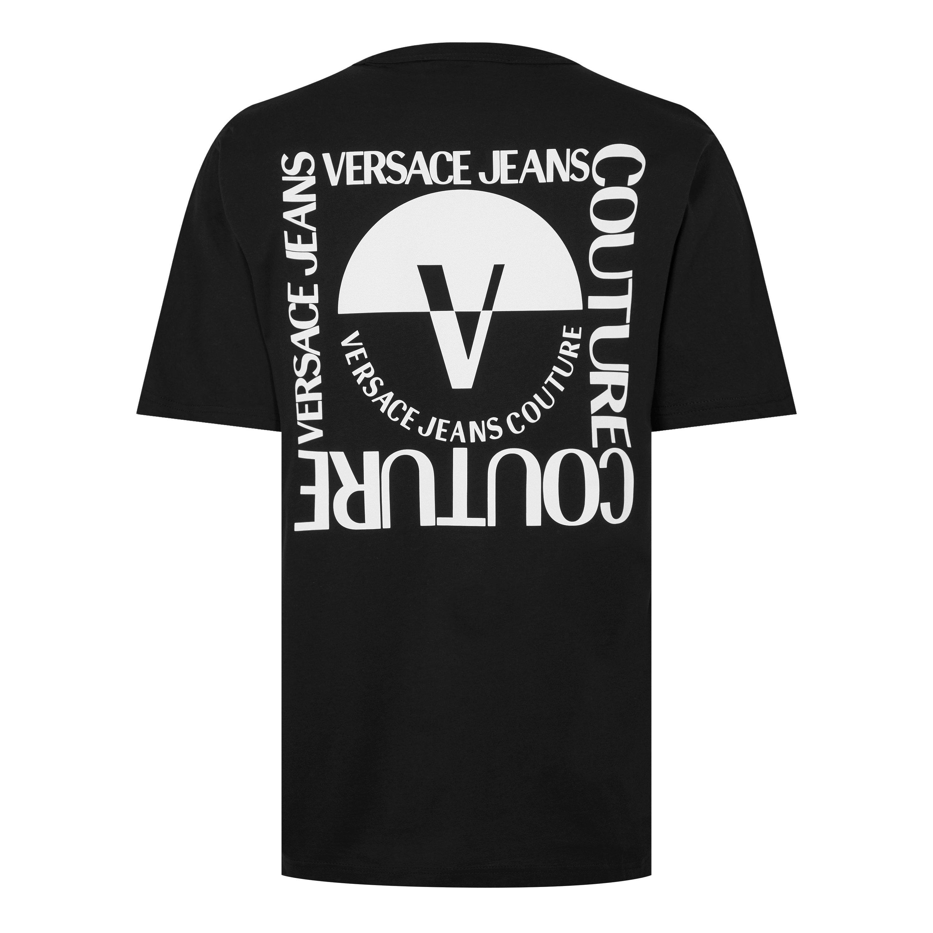 VERSACE｜ (Embroidered V-Emblem T-Shirt (78GAHE07 CJ00E Embroidered V-Emblem T-Shirt | VERSACE
