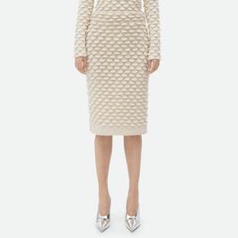 Bottega Veneta Fish Scale Wool Midi Skirt