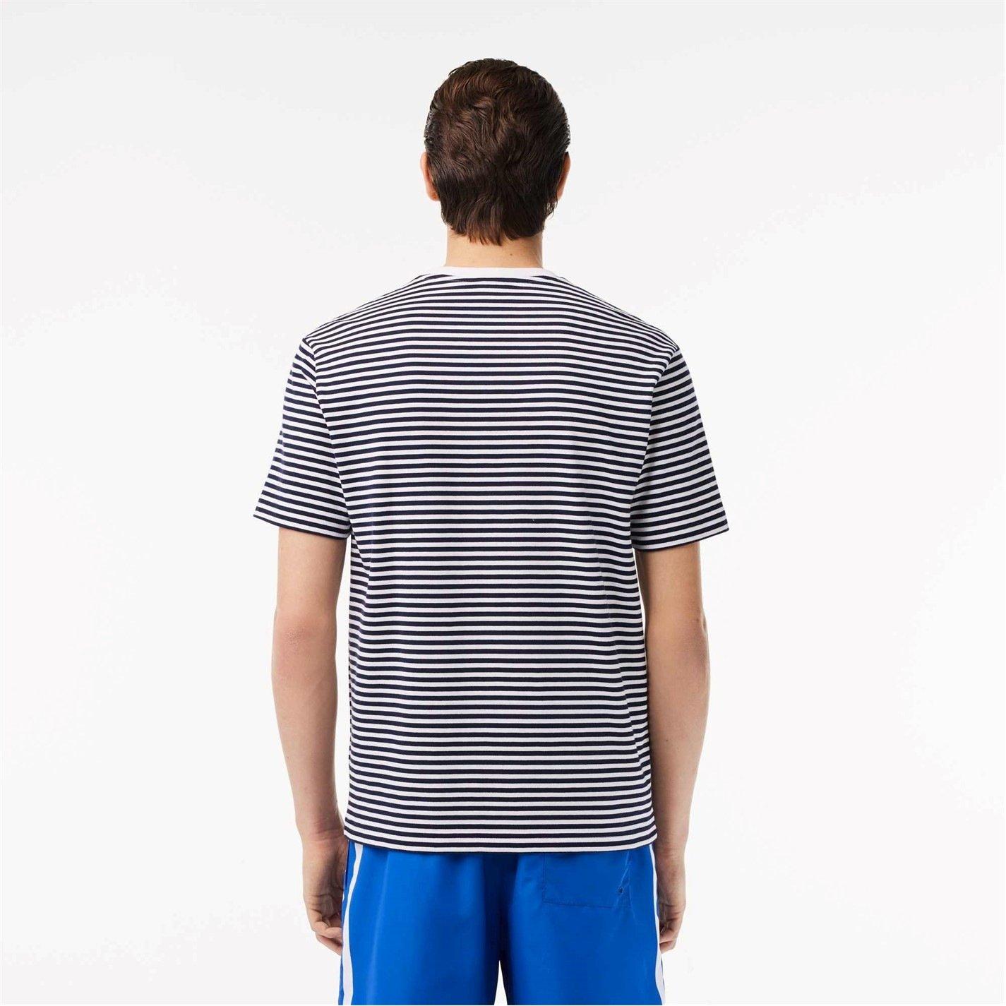 Navy 522 - Lacoste - Striped Heavy T-Shirt - 2