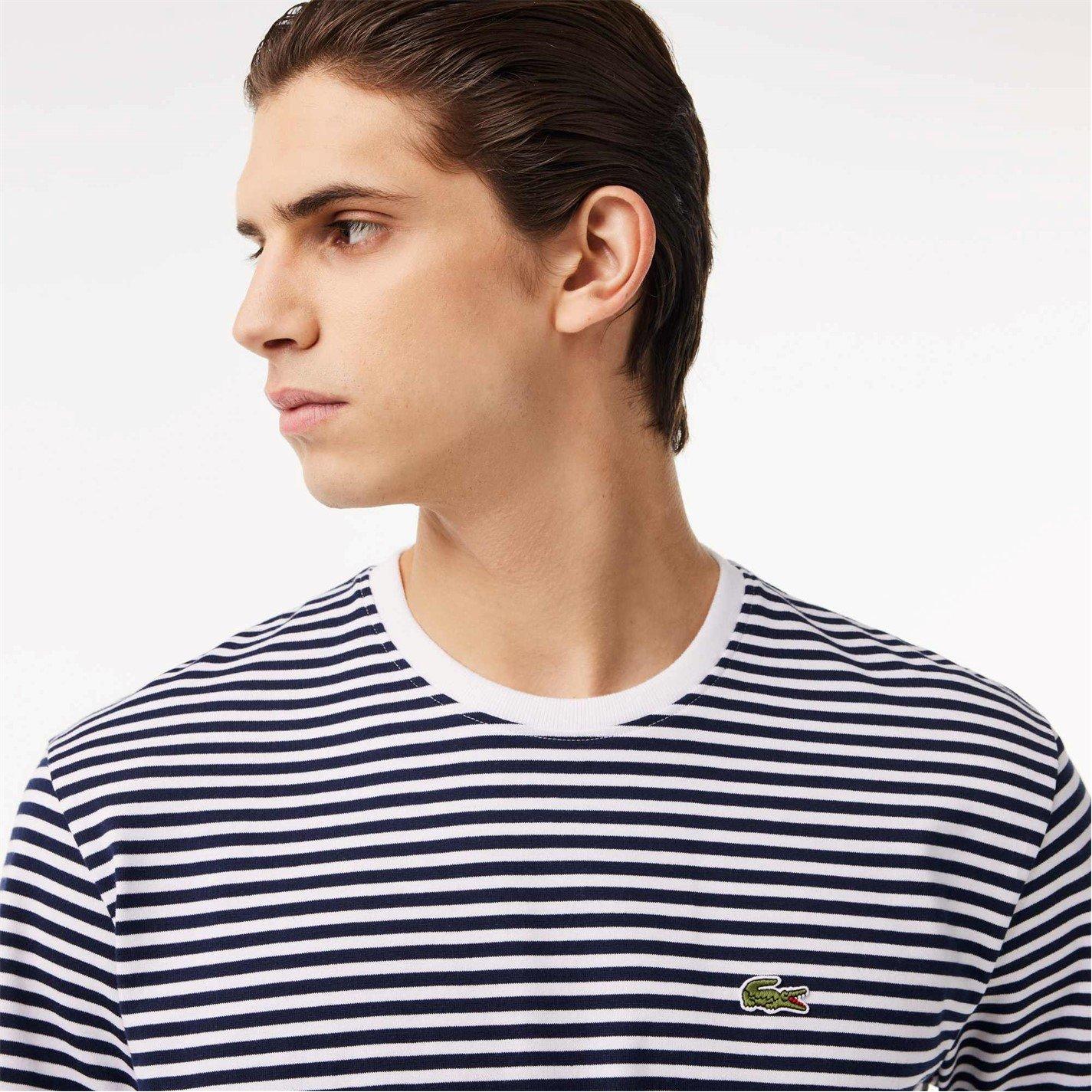 Navy 522 - Lacoste - Striped Heavy T-Shirt - 3