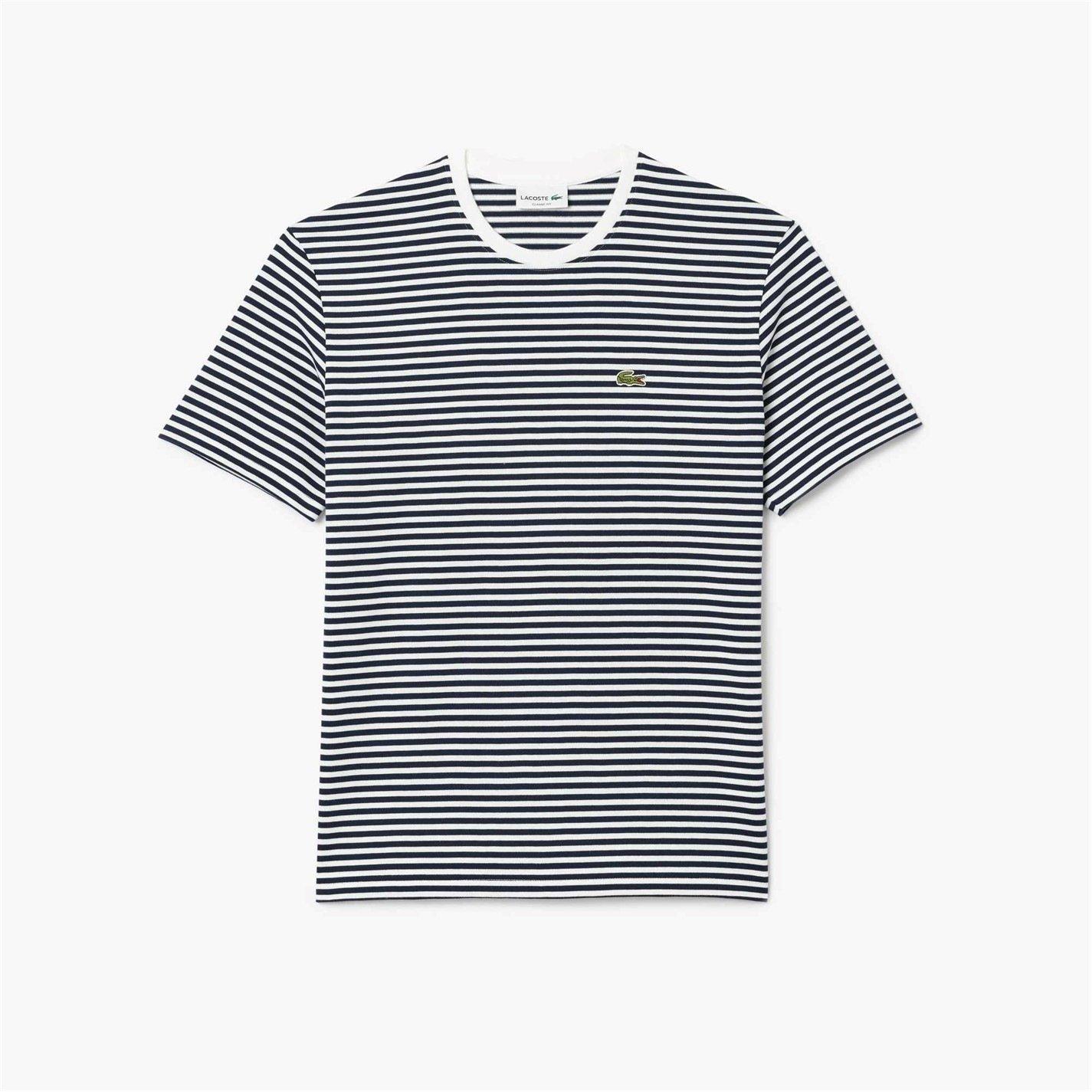 Navy 522 - Lacoste - Striped Heavy T-Shirt - 5