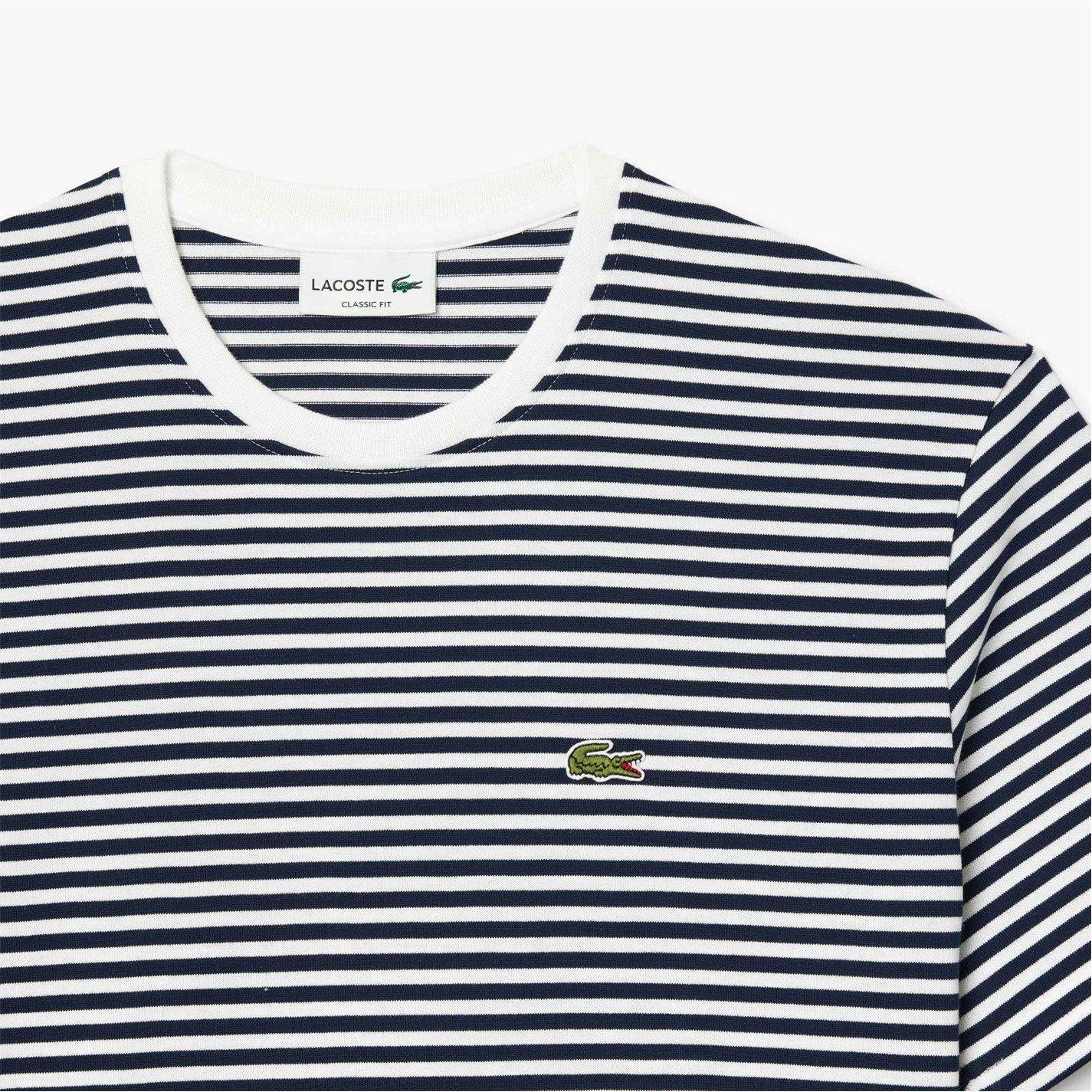 Navy 522 - Lacoste - Striped Heavy T-Shirt - 6
