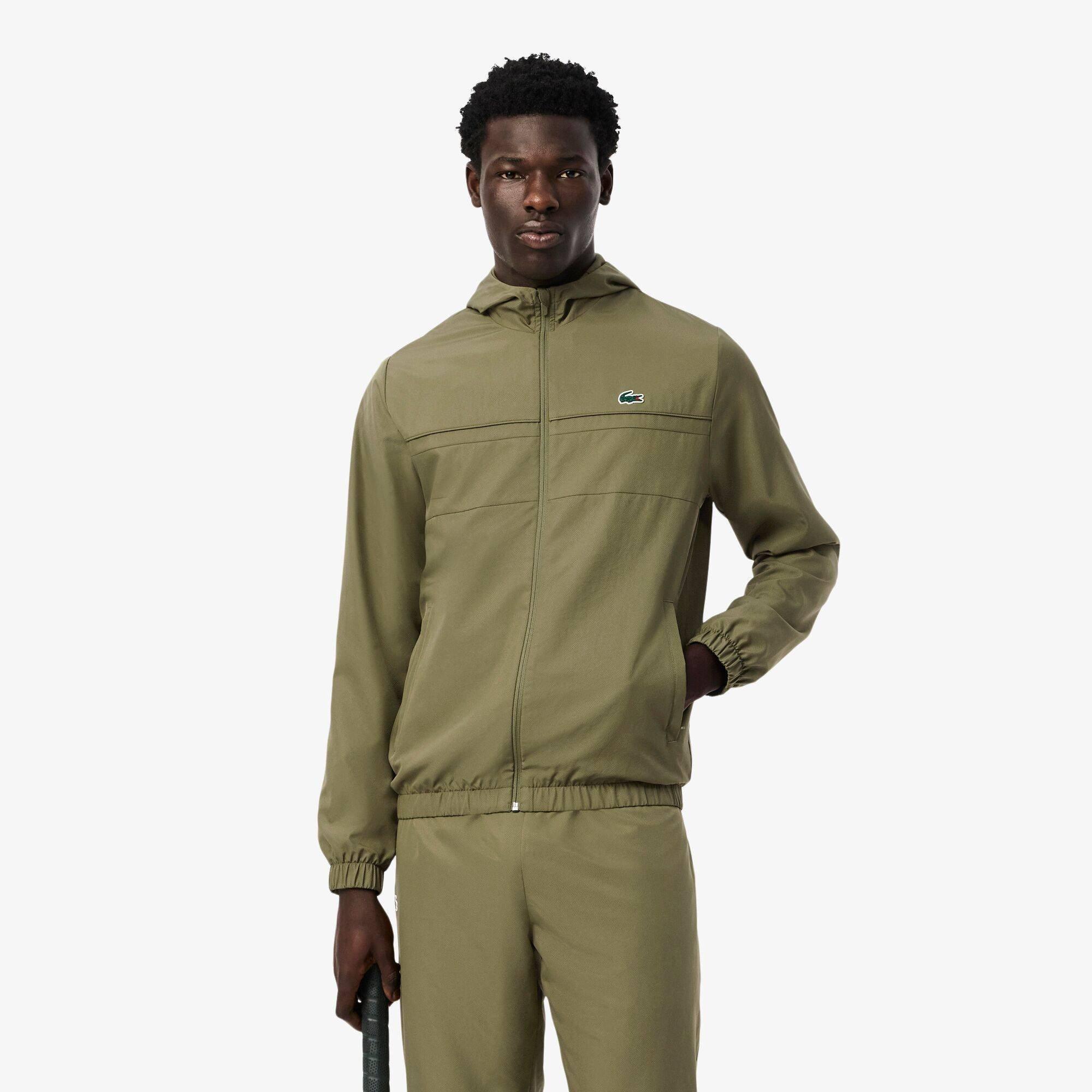 Olive 6Z8 - Lacoste - Men's Full-Zip Track Jacket - 1