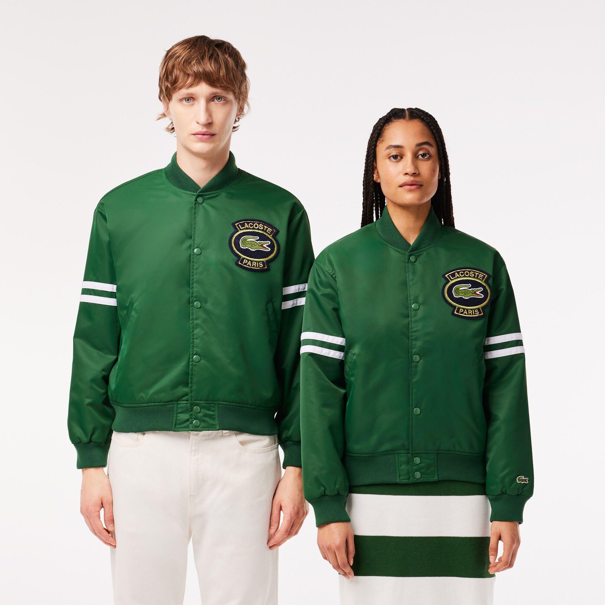 Green - Lacoste - Men's  Long Sleeve Varsity Jacket - 3