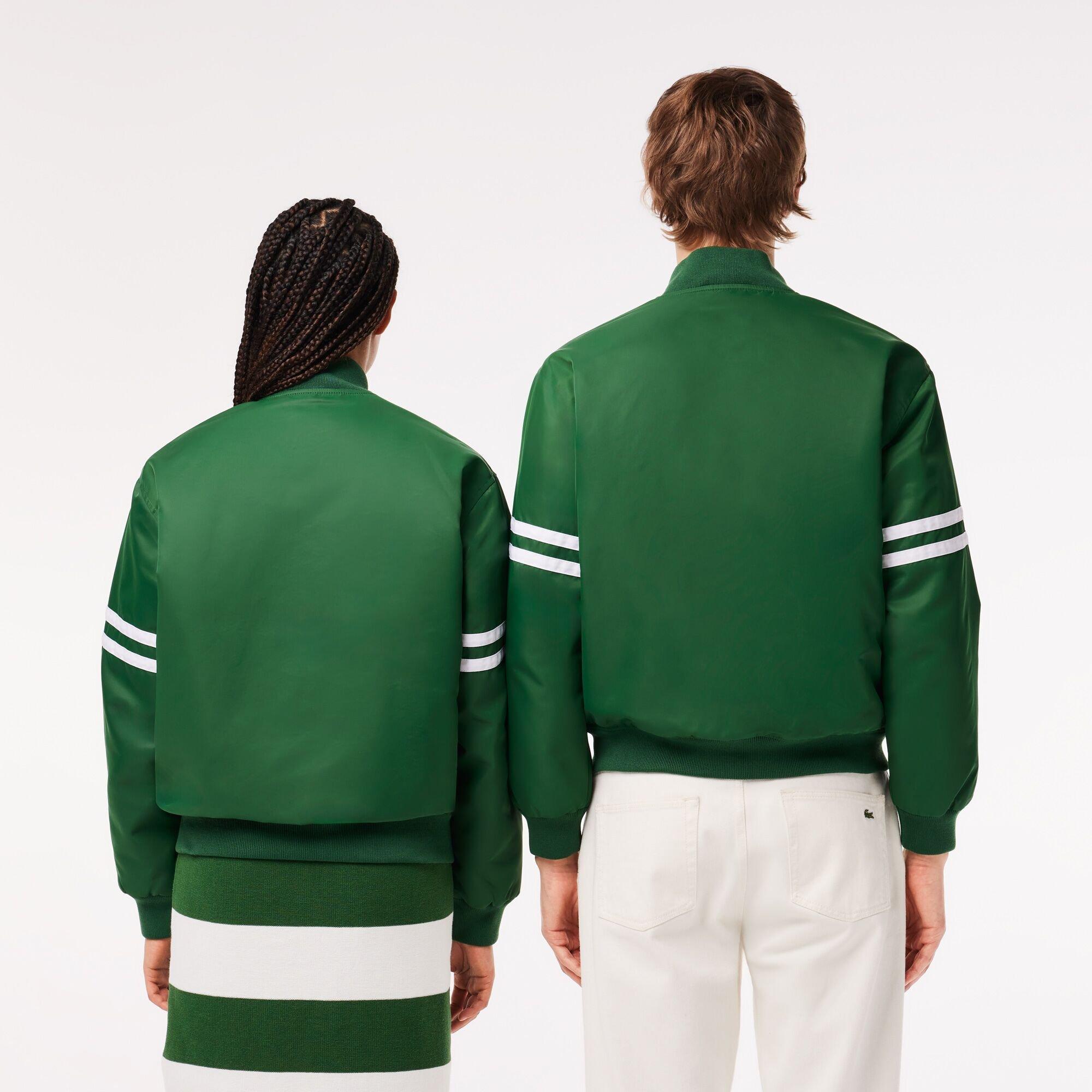 Green - Lacoste - Men's  Long Sleeve Varsity Jacket - 4