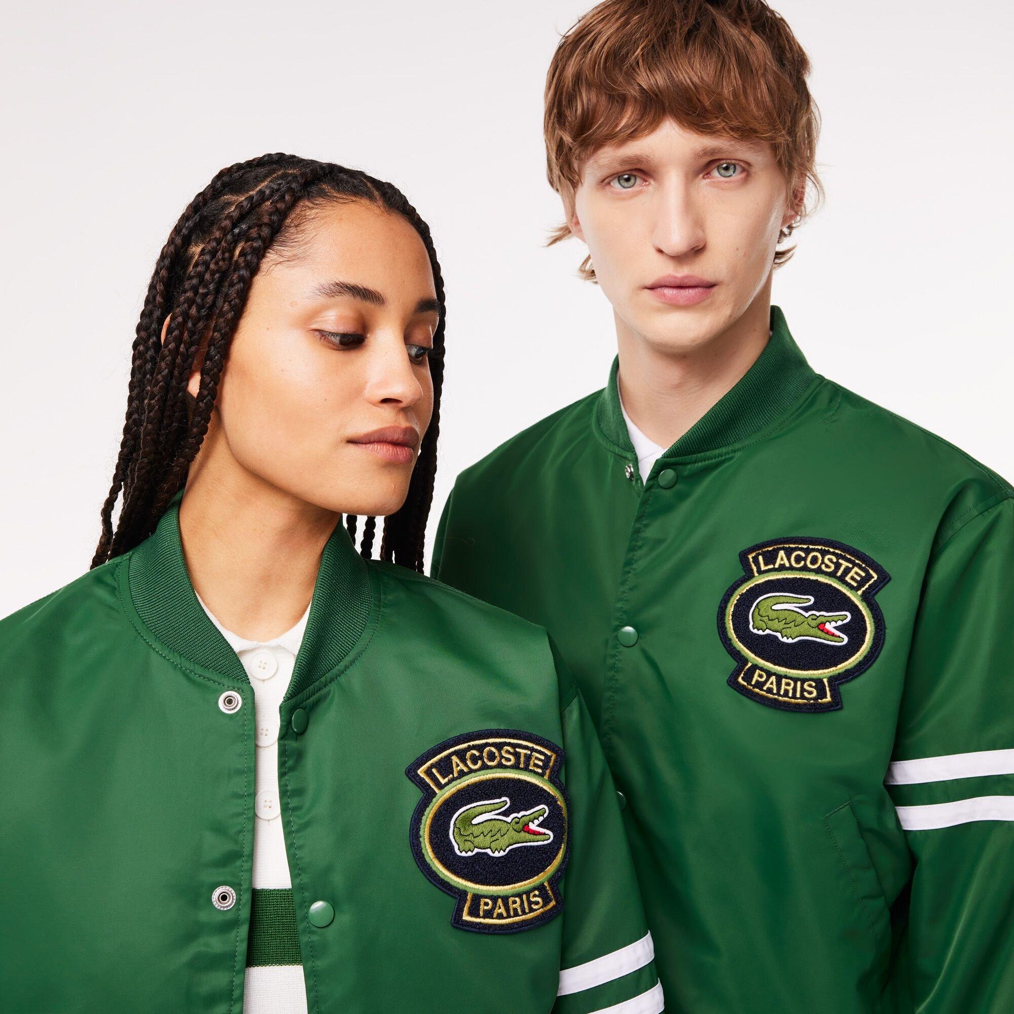 Green - Lacoste - Men's  Long Sleeve Varsity Jacket - 5