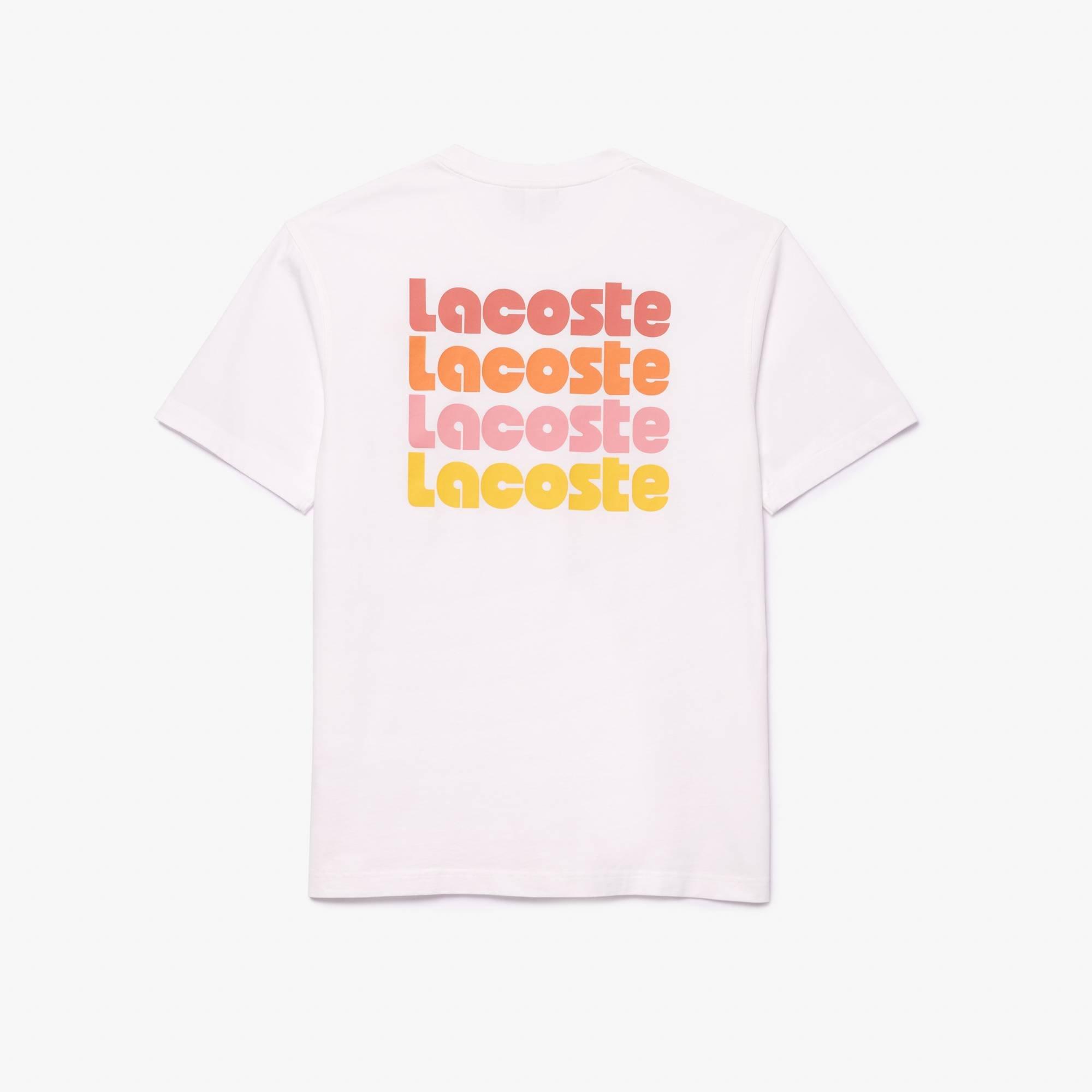 White 001 - Lacoste - Washed Effect Ombré Print T-shirt - 2