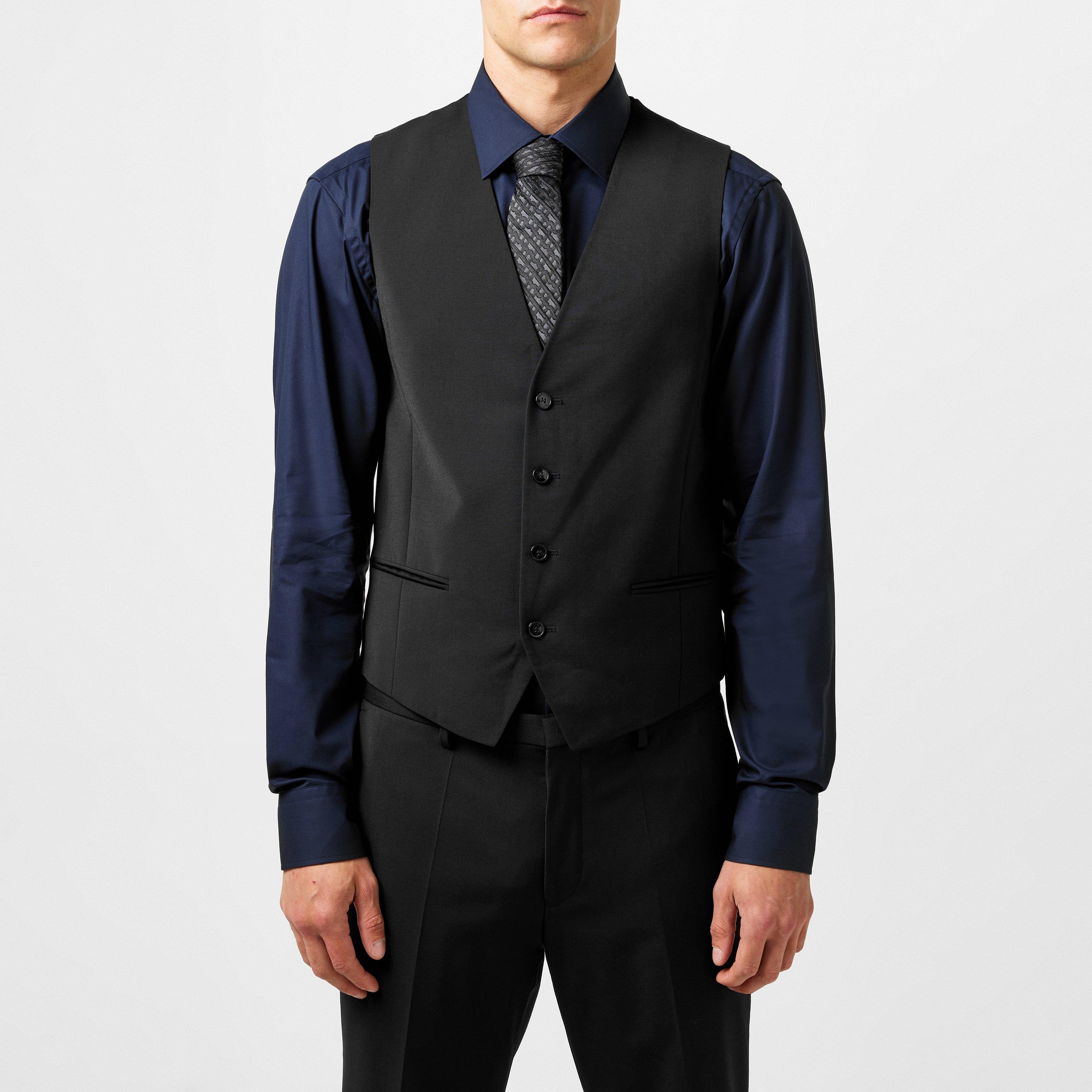 Black 001 - Hugo - Men's Slim-fit Formal Waistcoat - 2