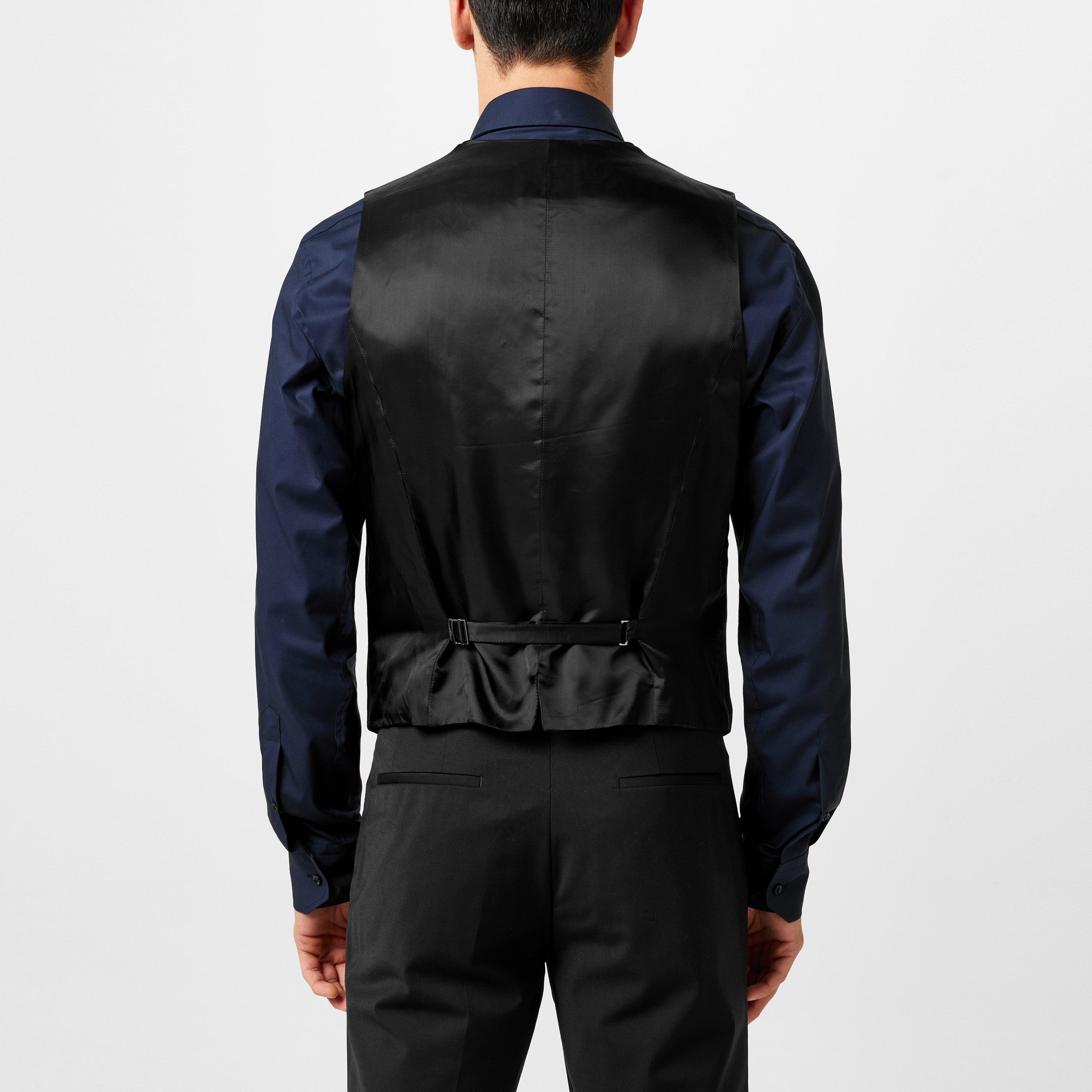 Black 001 - Hugo - Men's Slim-fit Formal Waistcoat - 3