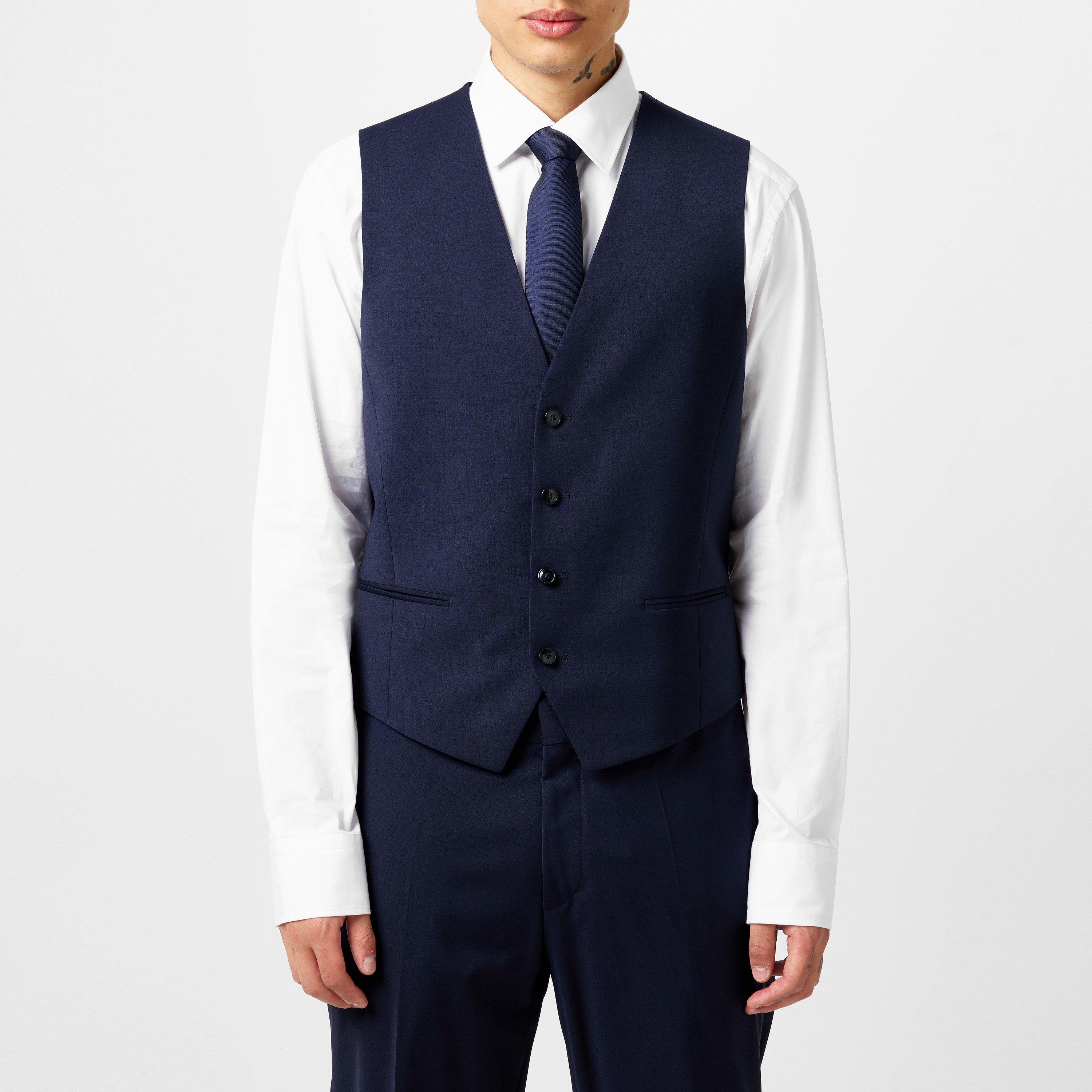 Dark Blue 405 - Hugo - Men's Slim-fit Formal Waistcoat - 2