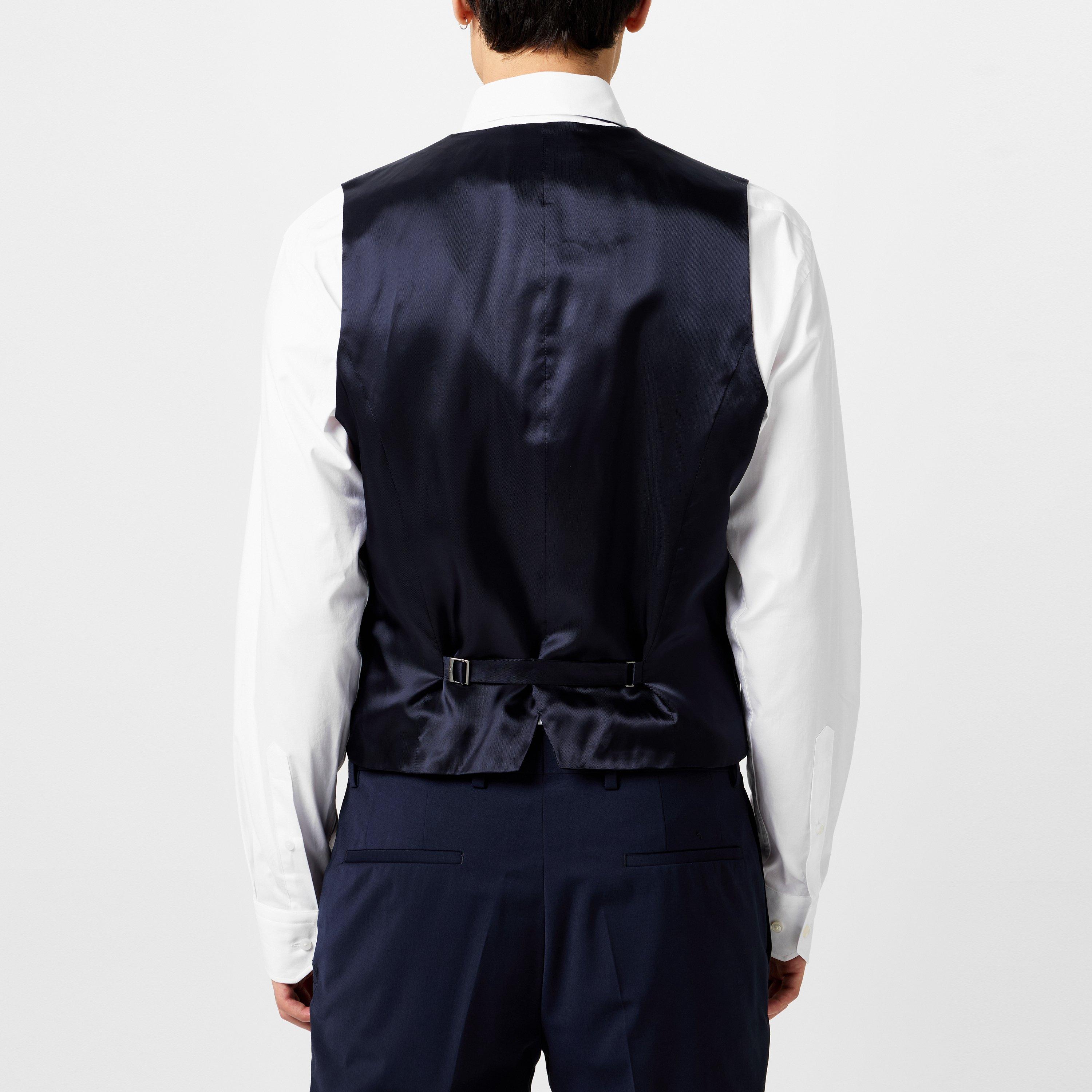 Dark Blue 405 - Hugo - Men's Slim-fit Formal Waistcoat - 3