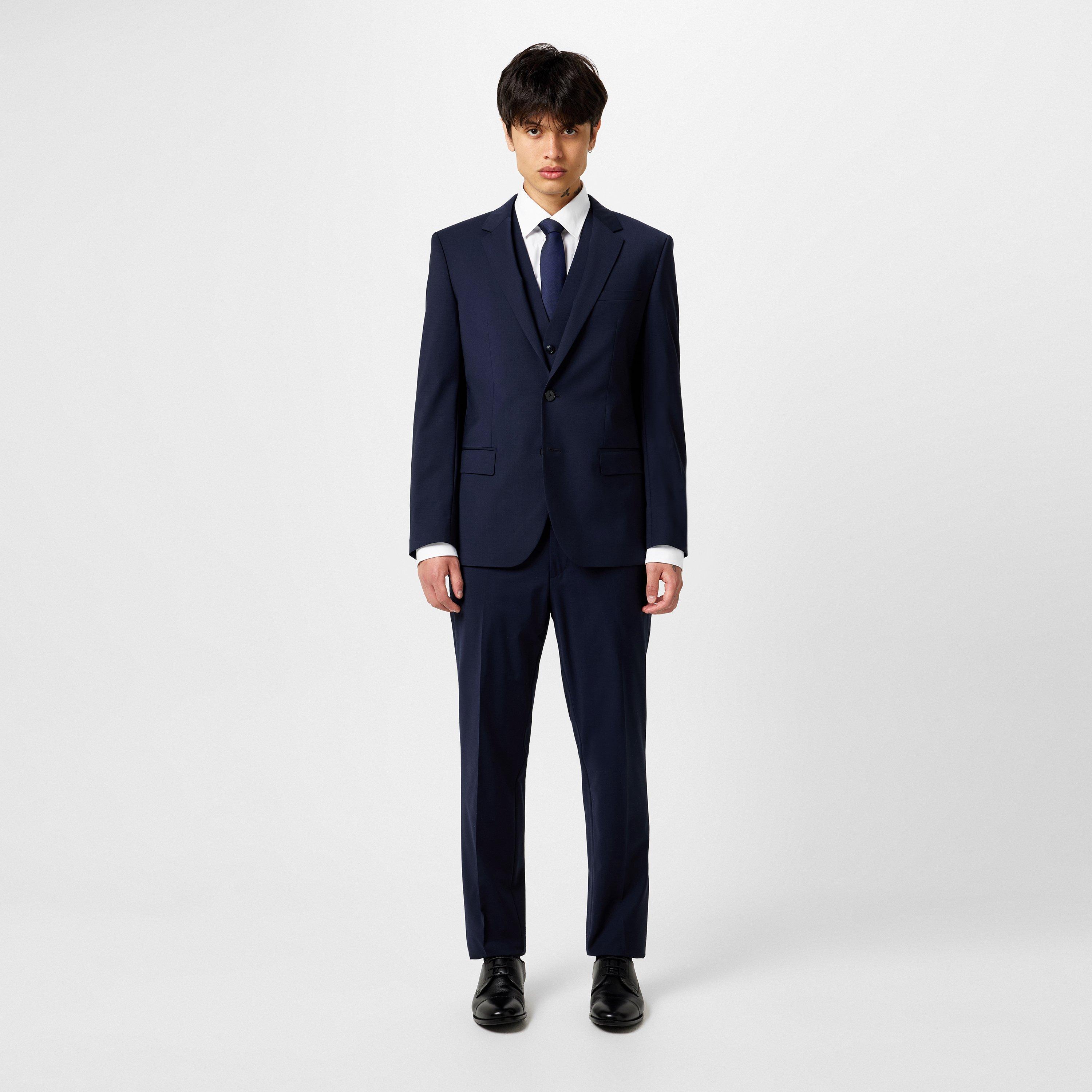 Dark Blue 405 - Hugo - Men's Slim-fit Formal Waistcoat - 4