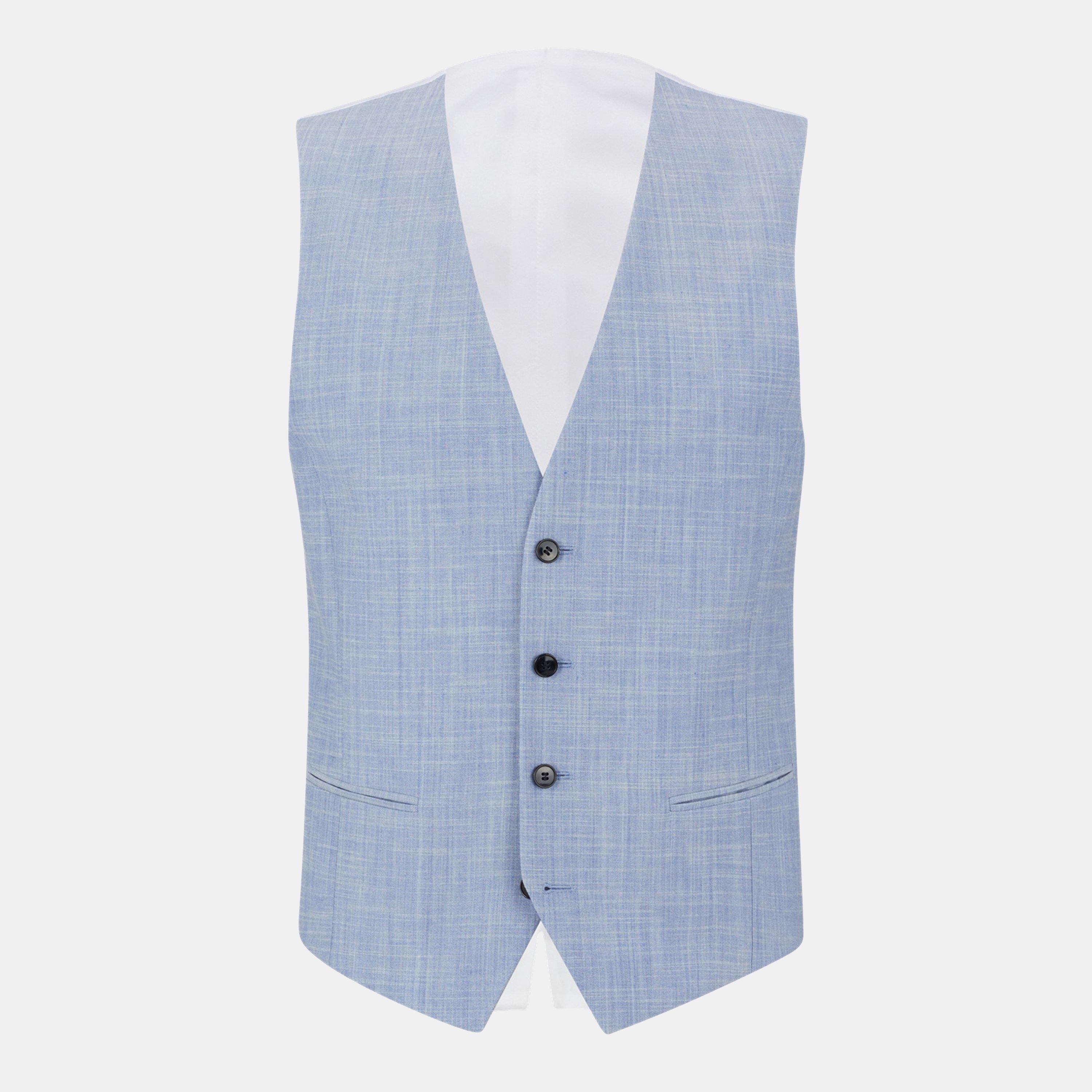 Medium Blue - Hugo - Men's 's Tailored Waistcoat - 1