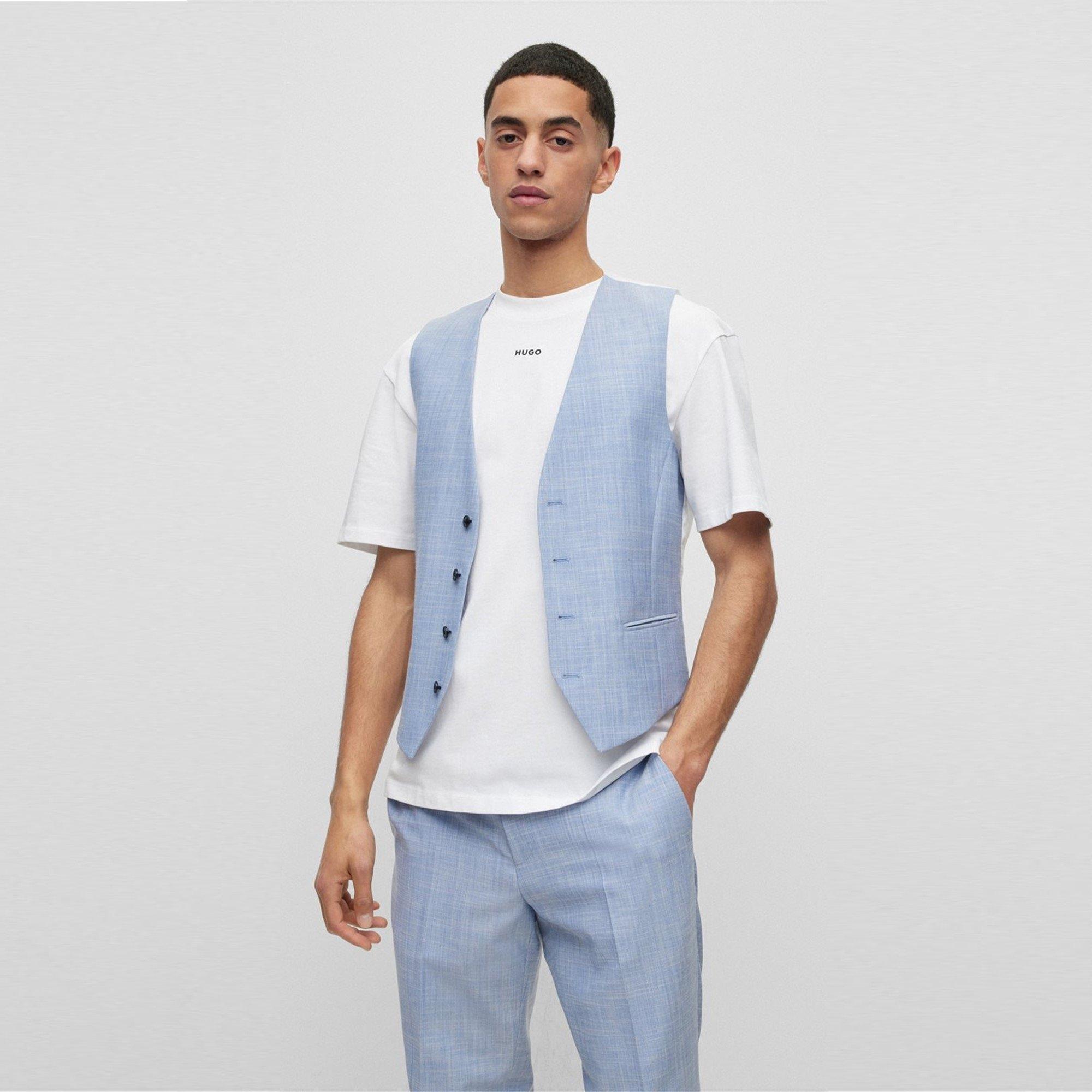 Medium Blue - Hugo - Men's Waistcoat - 2