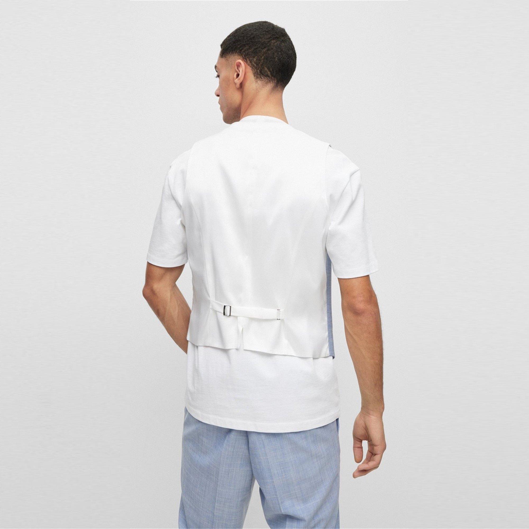 Medium Blue - Hugo - Men's Waistcoat - 3