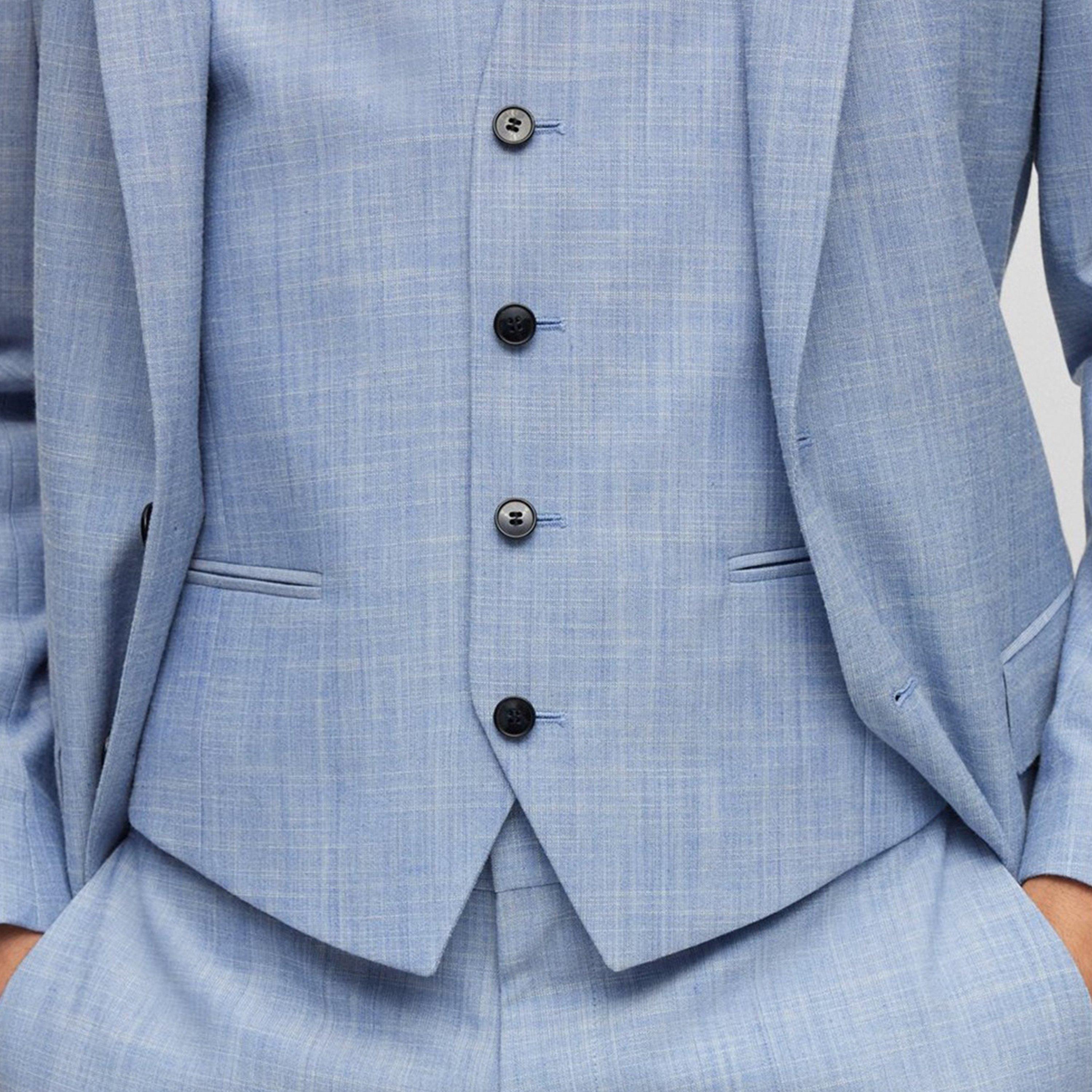 Medium Blue - Hugo - Men's Waistcoat - 4