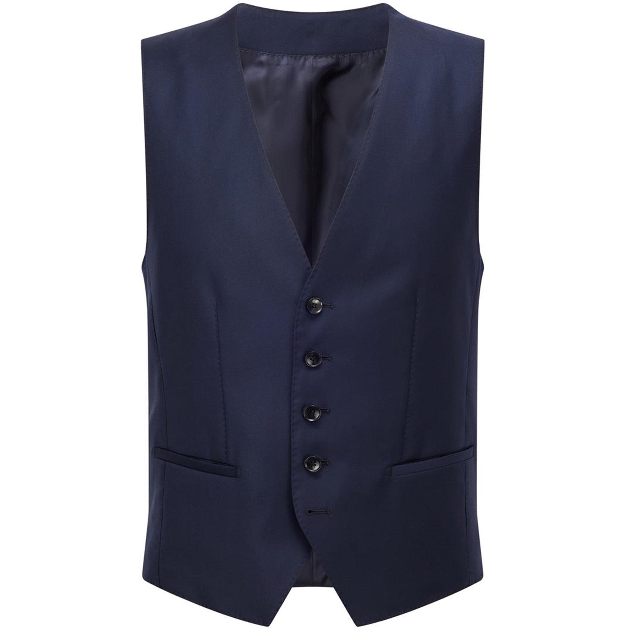 Navy - Boss - Men's Tailored Fit Performance Waistcoat - 1