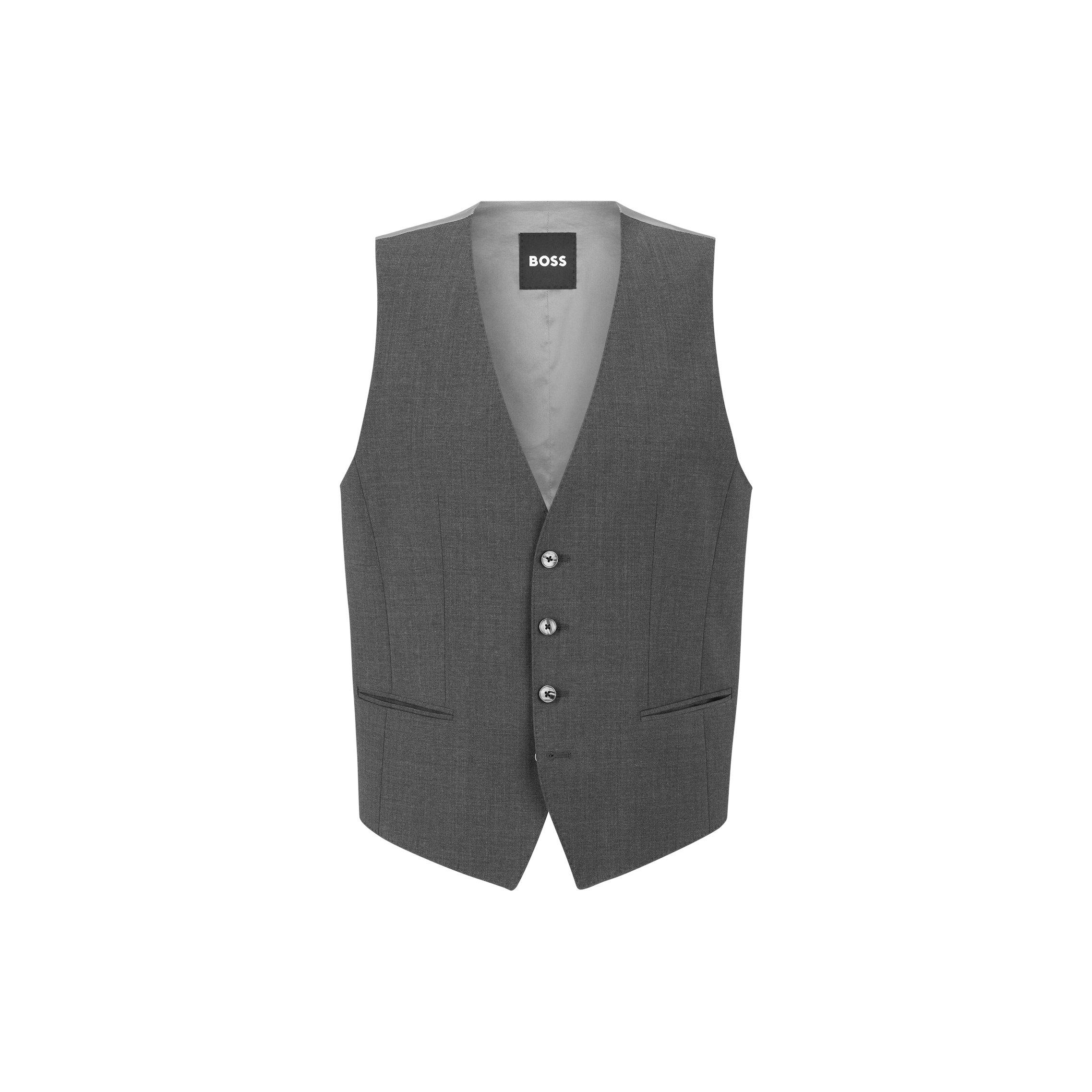 Boss Men's Hbb Jasper Slim-Fit Waistcoat - Grey 028 - 48 (58)
